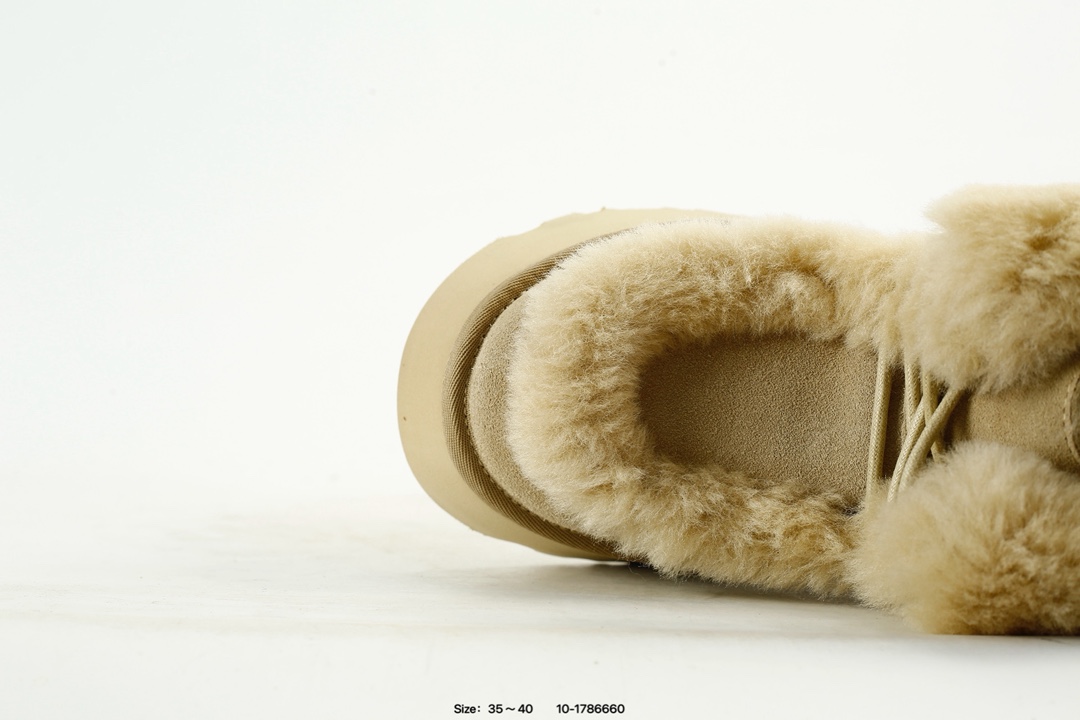 UGG Sheepskin Platform Boots Beige