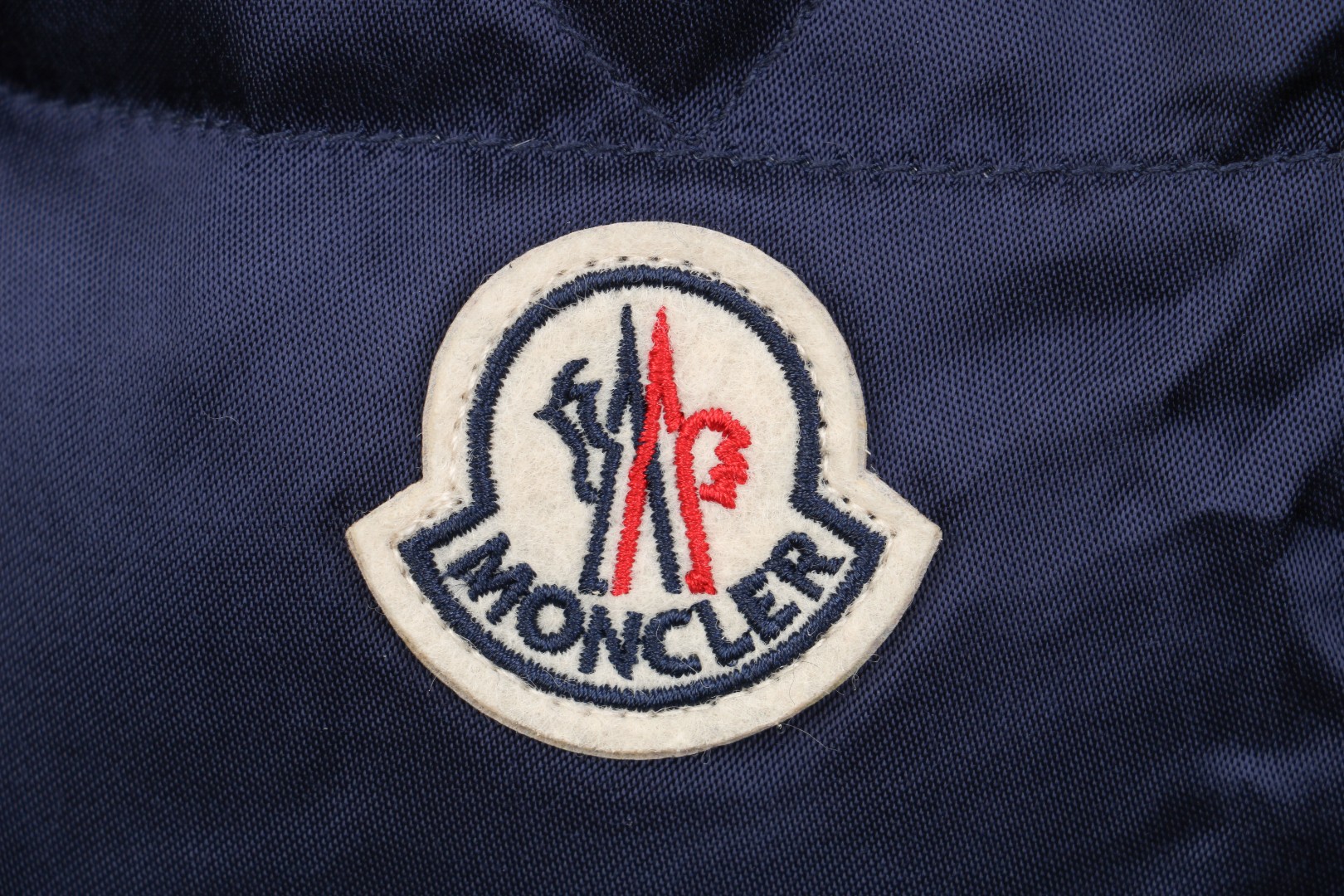 Moncler M Logo Down Varsity Jacket Navy