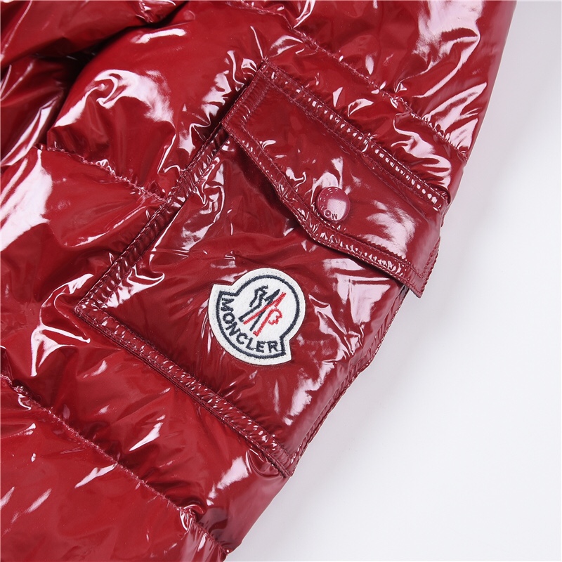 Moncler Maya Shiny Down Jacket Wine Red