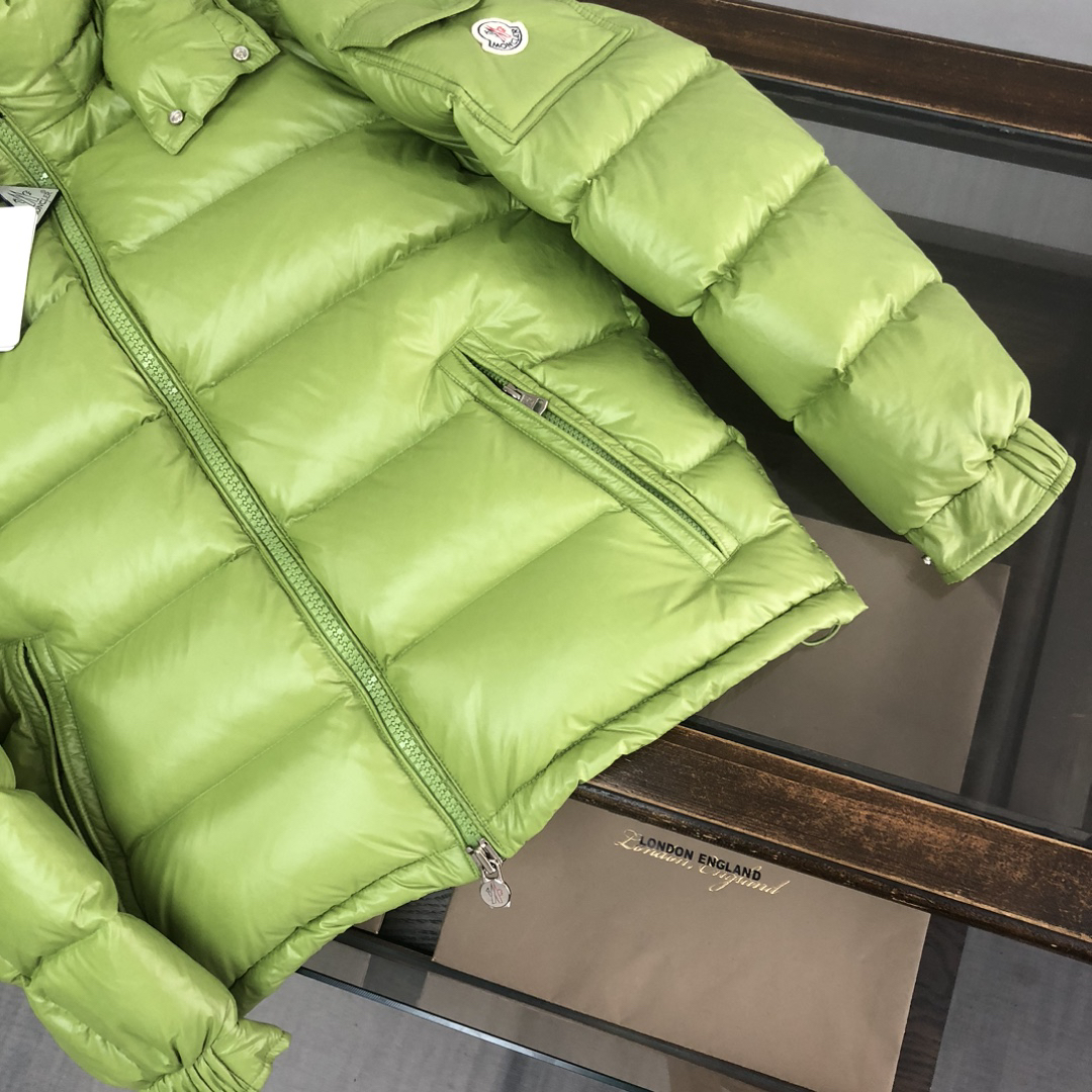 Moncler Maya Hooded Down Jacket Avocado Green