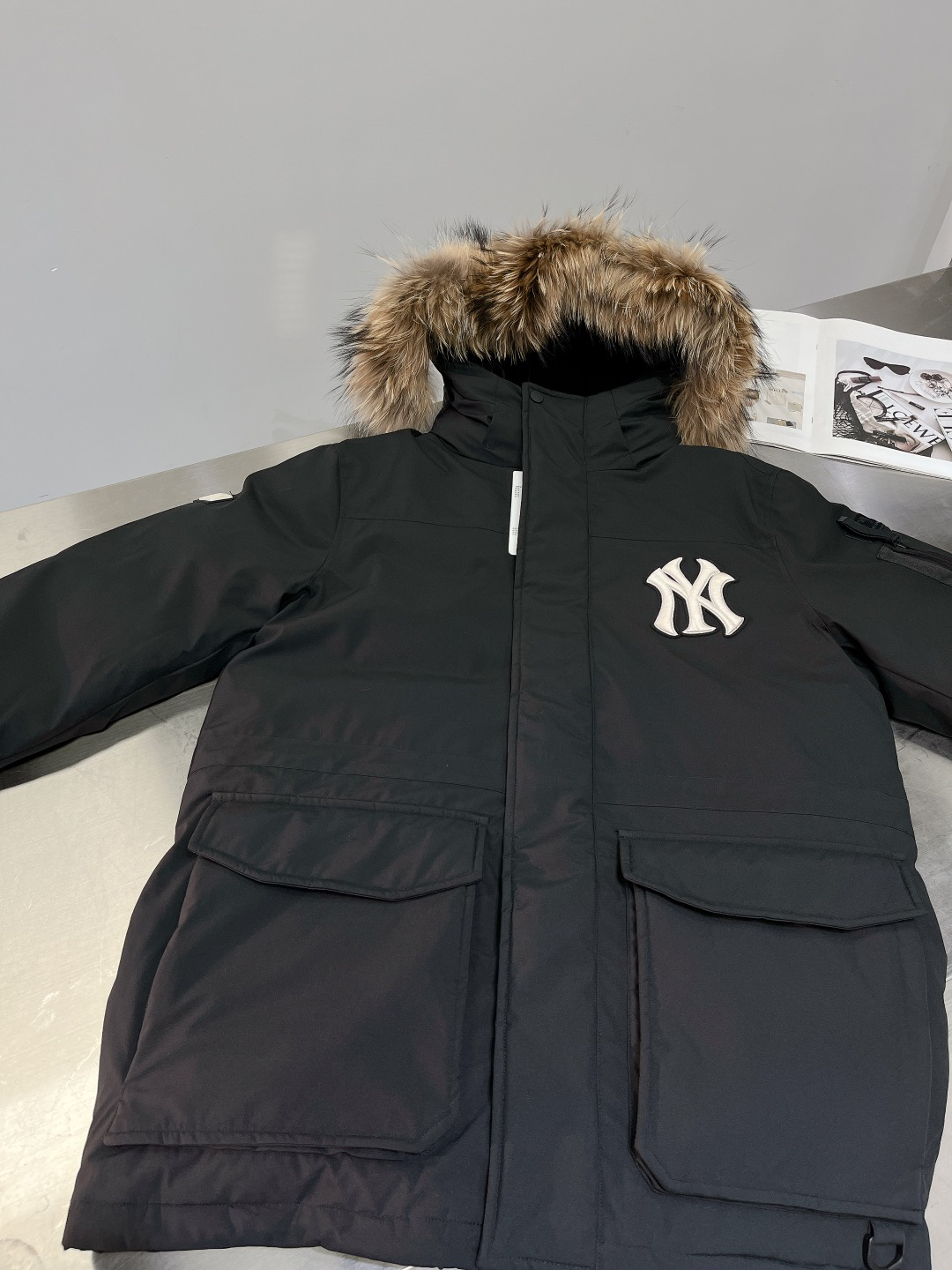 MLB Yankees Hooded Down Parka Black