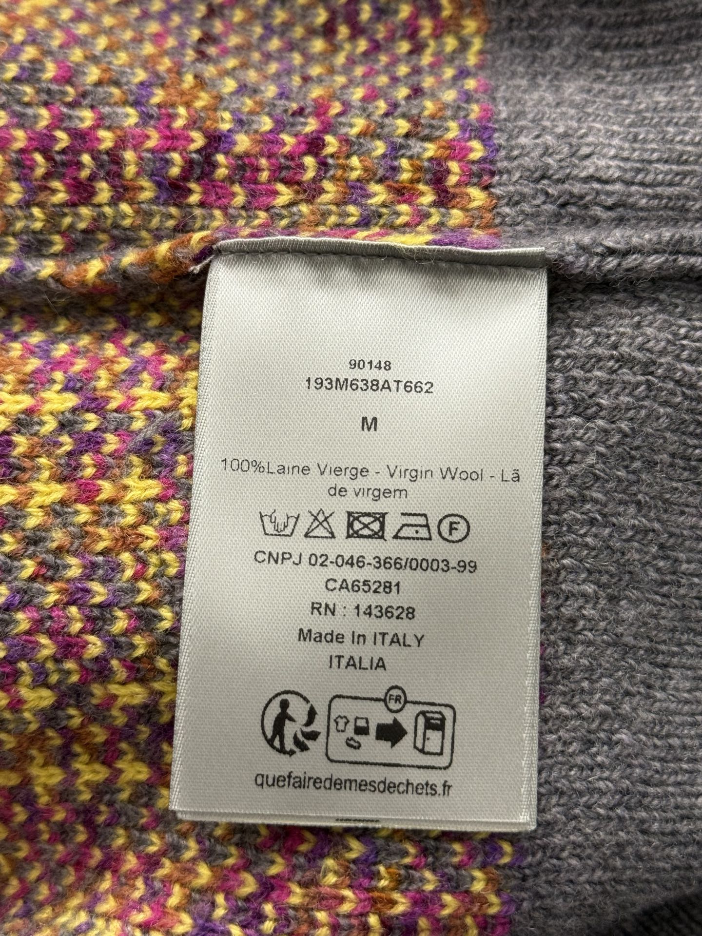 Dior Oblique Jacquard Wool Sweater Multicolor
