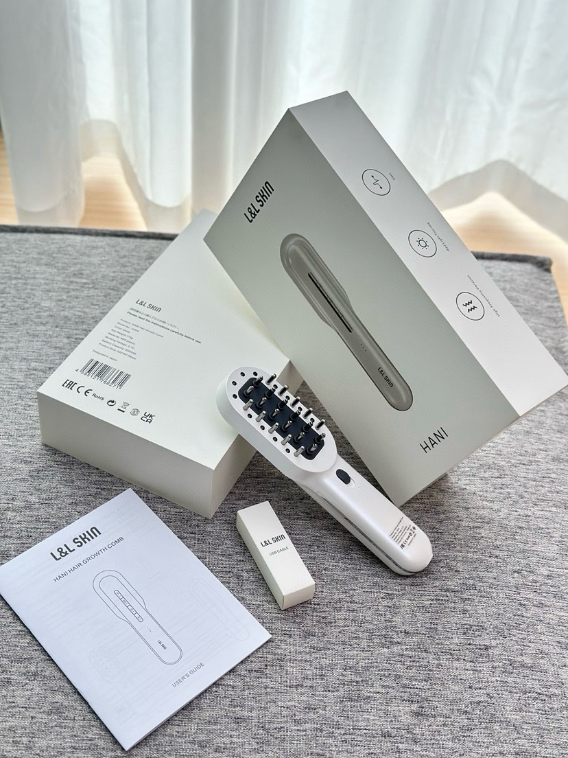 L&L Skin HANI Red Light Scalp Massage Comb White