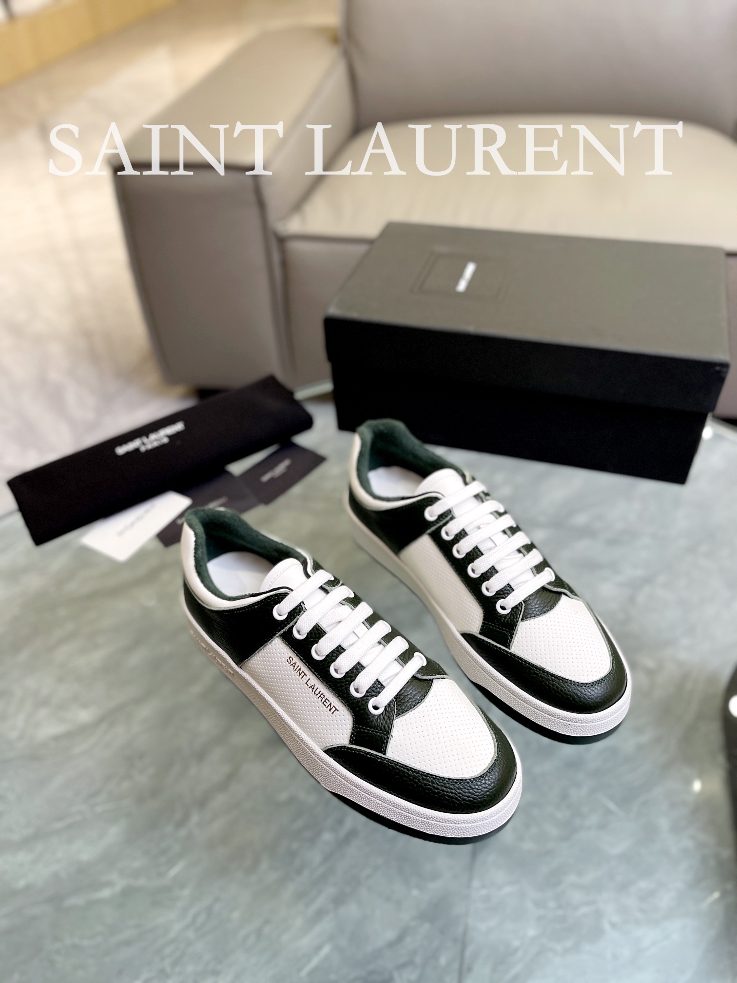 Saint Laurent SL61 Retro Sneakers Green/White