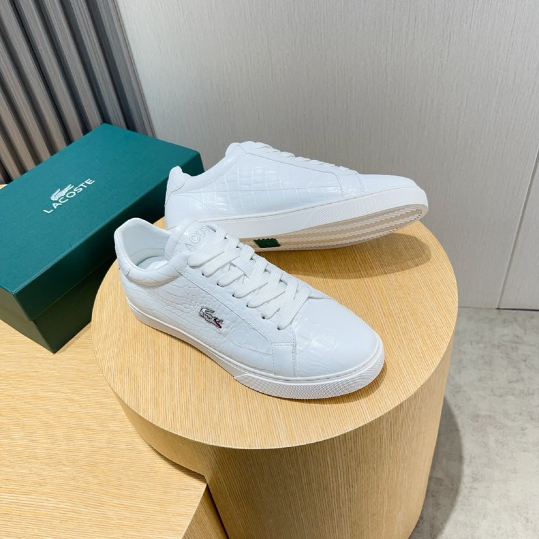 Lacoste Croc-Embossed Sneakers White