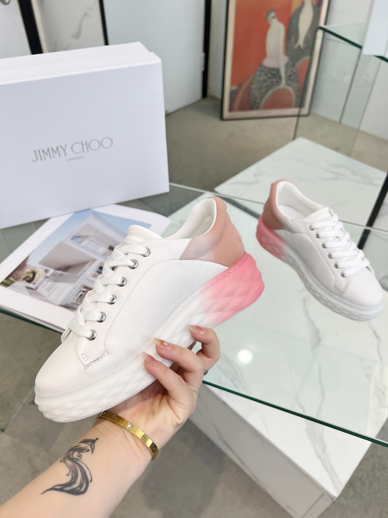 Jimmy Choo Diamond Sneakers Pink