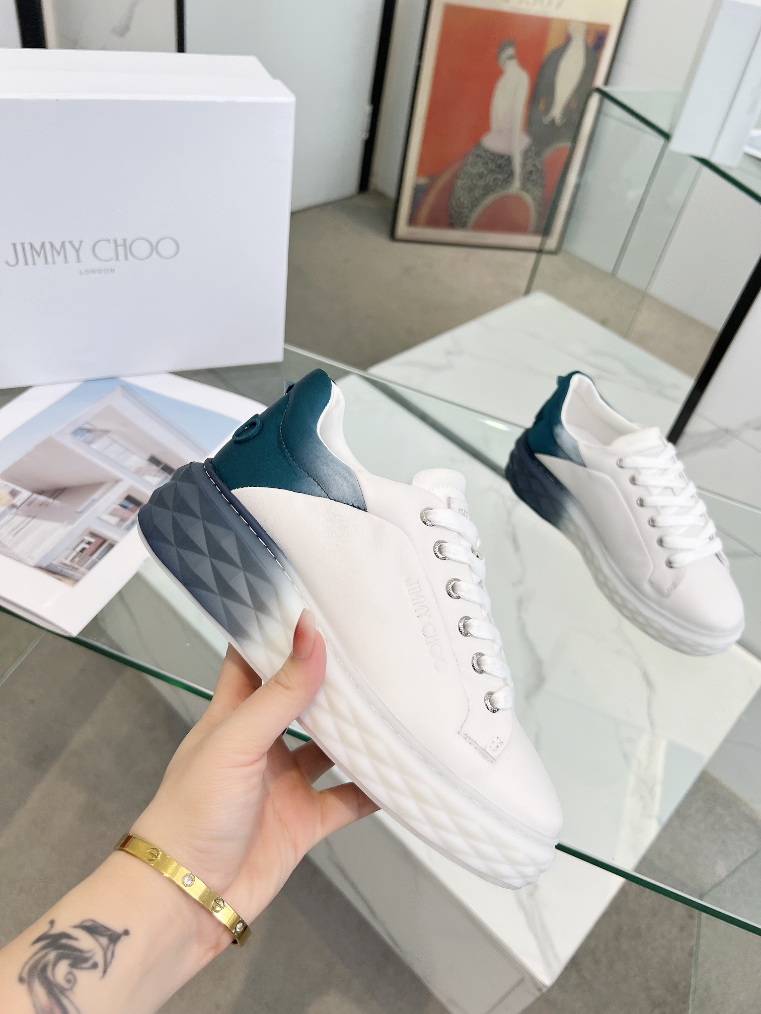 Jimmy Choo Diamond Sneakers White