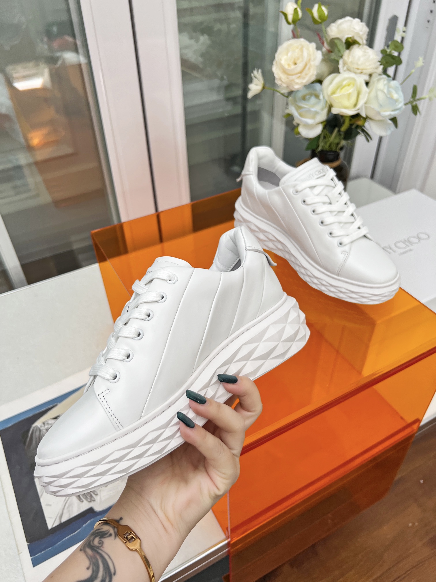 Jimmy Choo Diamond Sneakers White