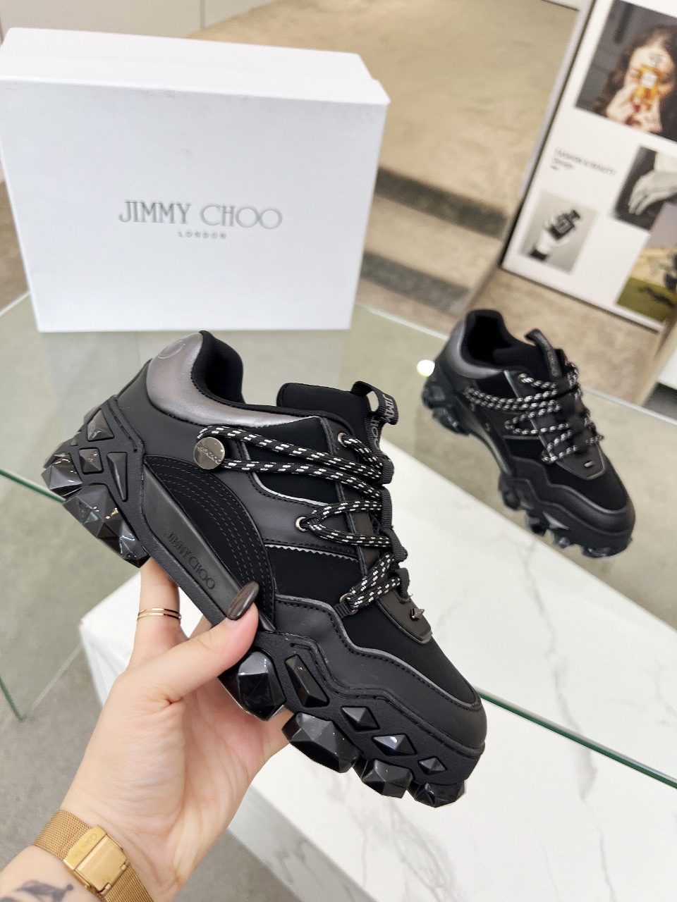 Jimmy Choo Diamond X II M Dad Sneakers Black