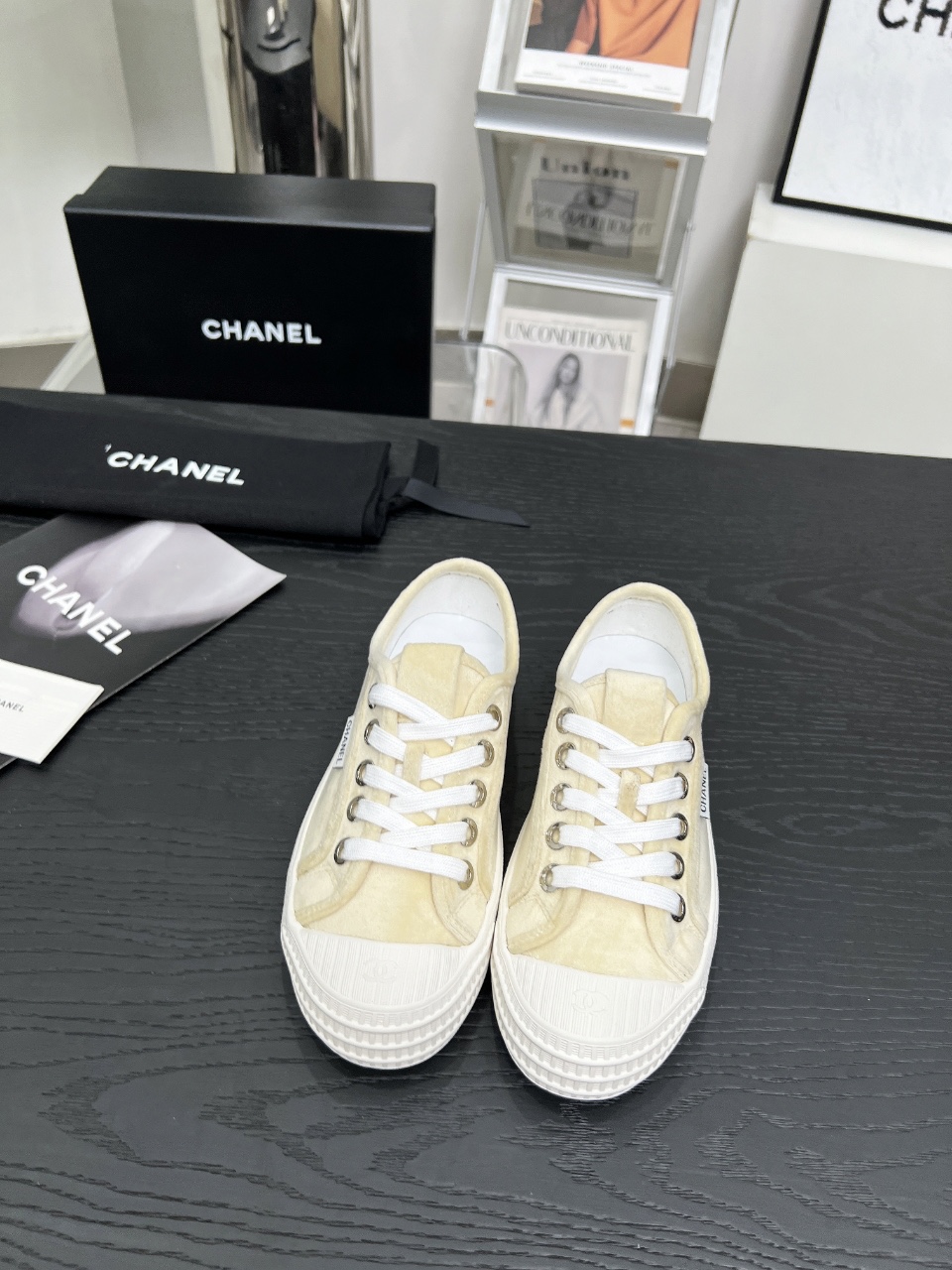 Chanel Vintage Low-Top Sneakers Beige