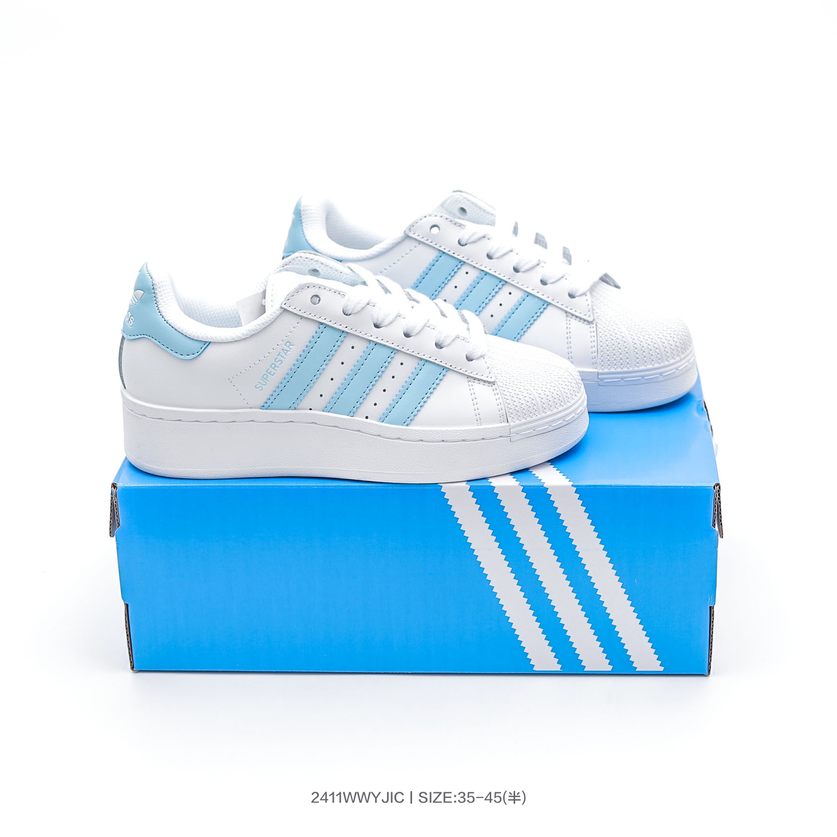 Adidas Superstar XLG Platform Sneakers White/Light Blue