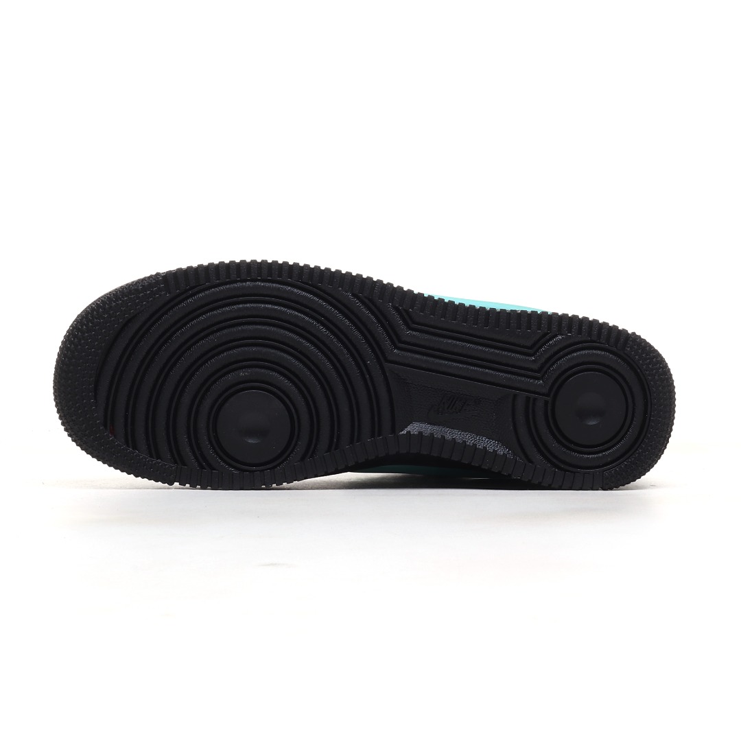 Nike x AMBUSH Air Force 1 Low Leather Sneakers Black/Aqua