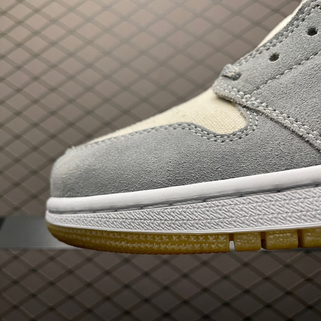 Jordan 1 Mid Canvas Suede Sneakers Grey