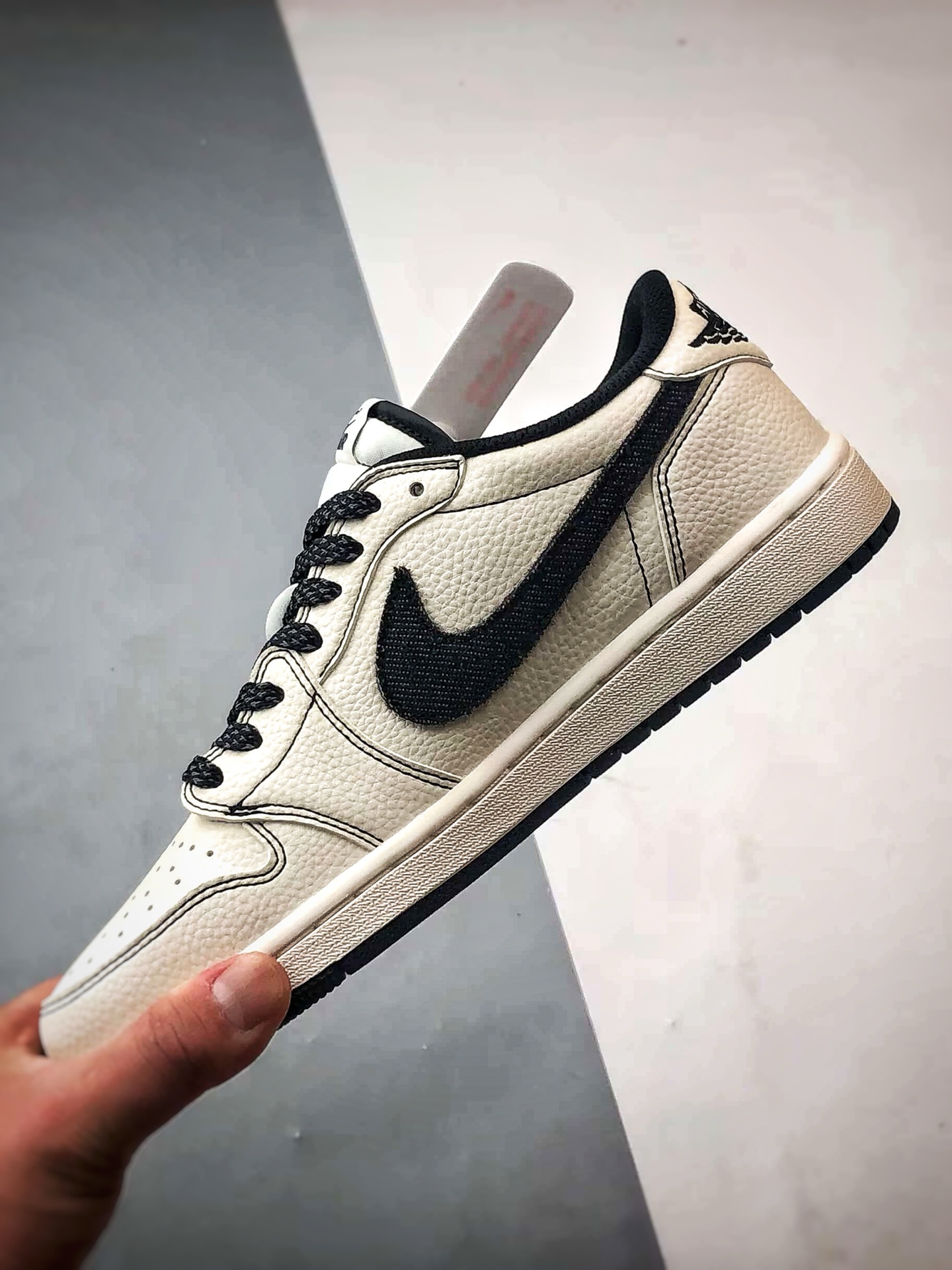 Jordan 1 Low OG Denim Swoosh Sneakers Black/White