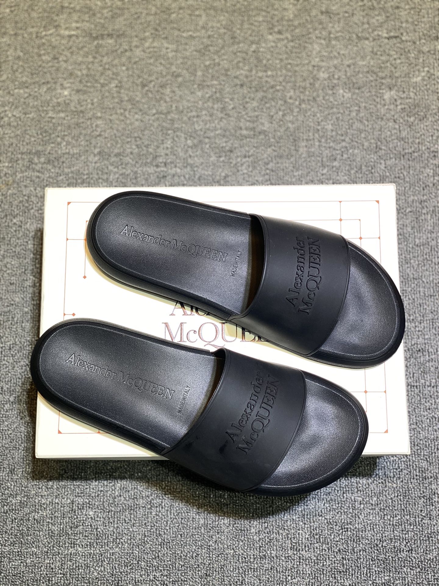 Alexander McQueen Logo Slide Sandals Black
