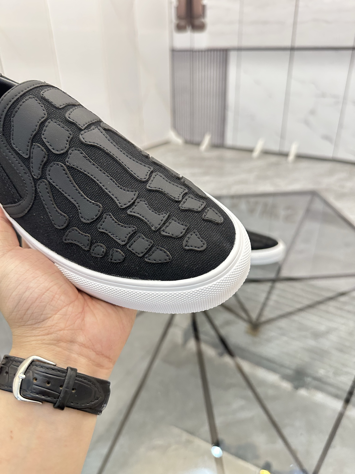 Amiri Skeleton Slip-On Sneakers Black