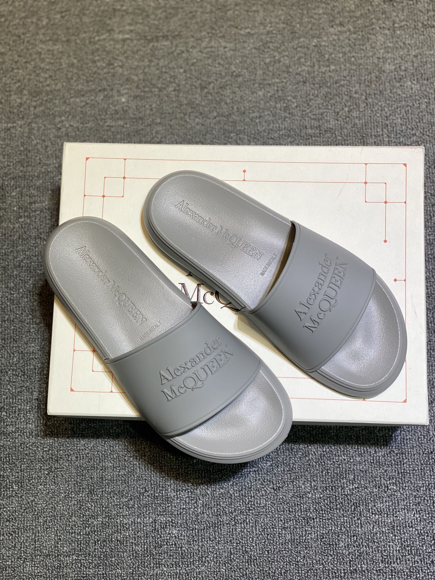 Alexander McQueen Logo Slides Grey