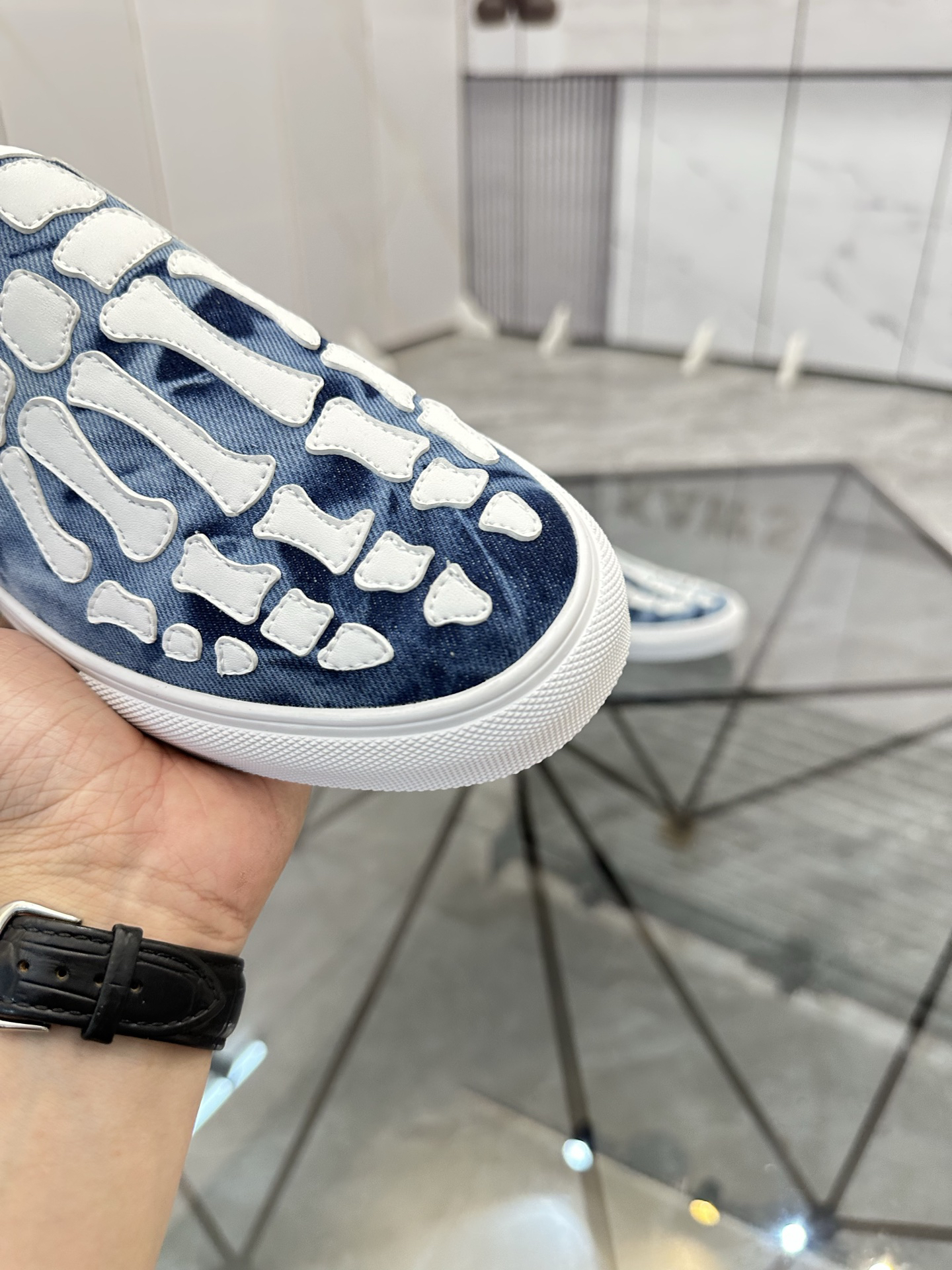 AMIRI Skeleton Slip-On Sneakers Blue