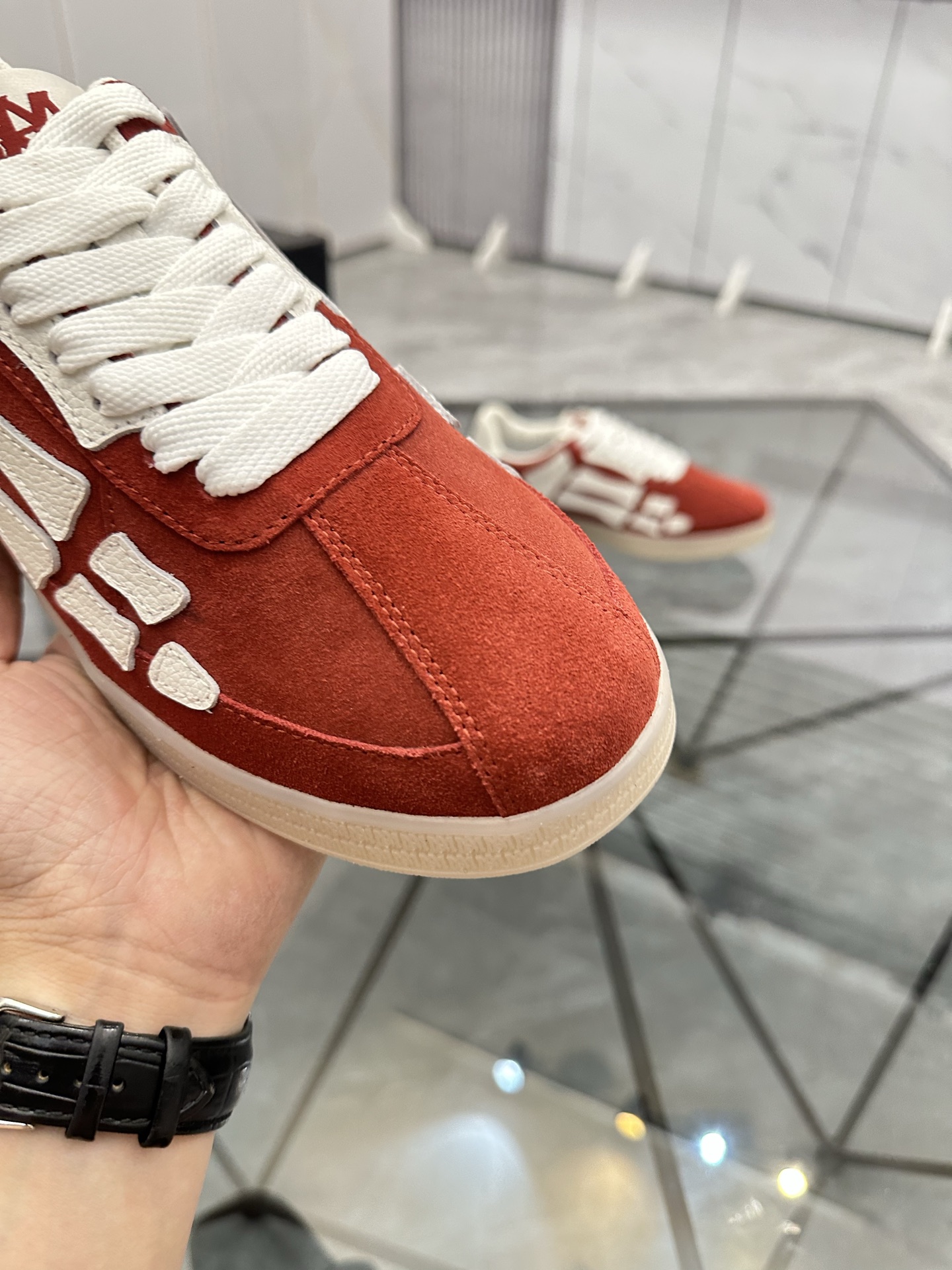Amiri Suede Low-Top Sneakers Red