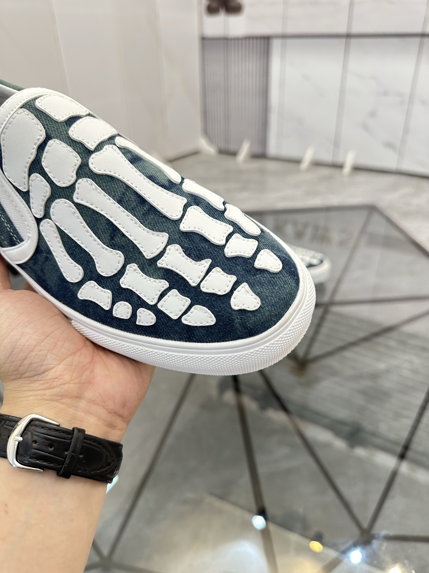 Amiri Skeleton Slip-On Sneaker Green