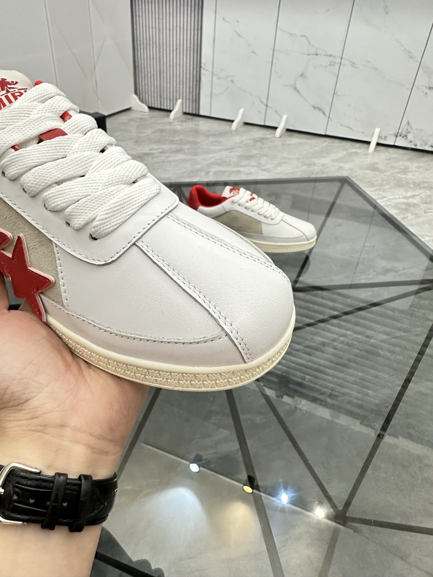 AMIRI Star Low-Top Sneakers White/Red