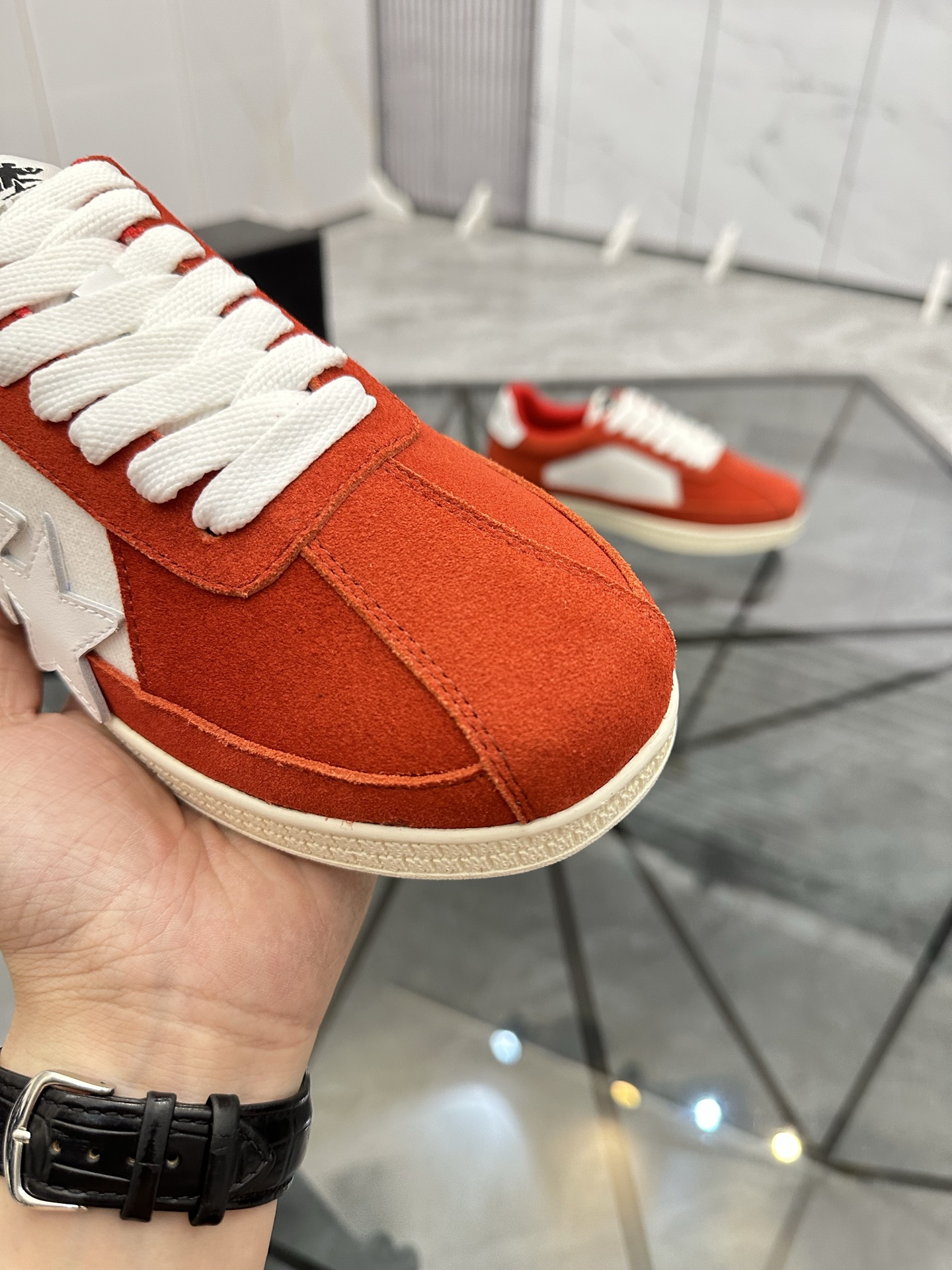 Amiri Star Panel Low-Top Sneakers Red