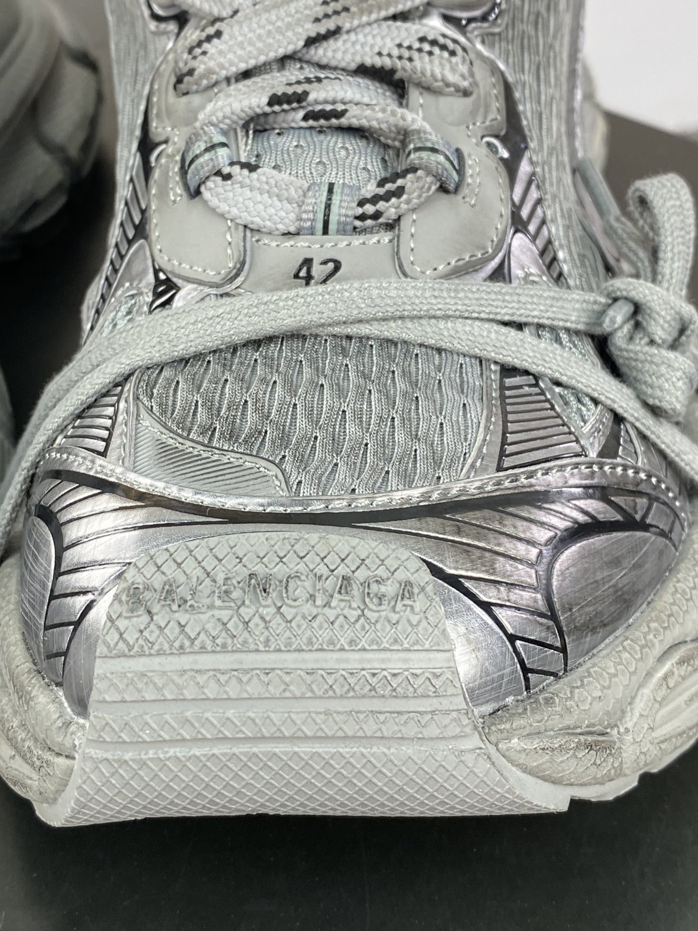 Balenciaga 3XL Chunky Runner Sneakers Silver Grey