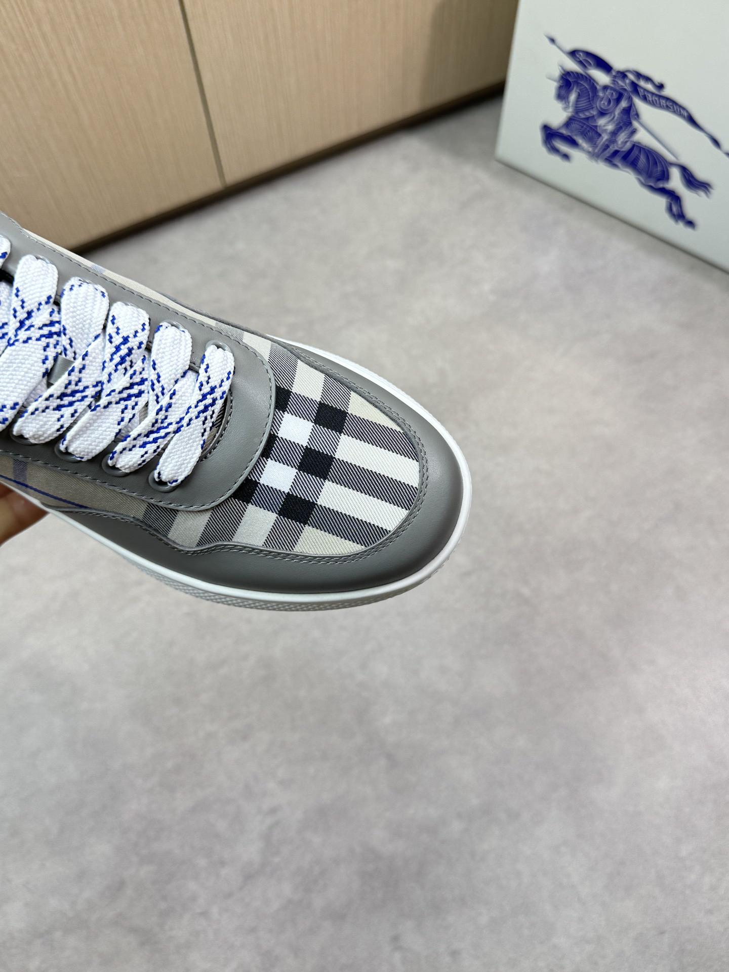 Burberry Check Low-Top Sneakers Grey