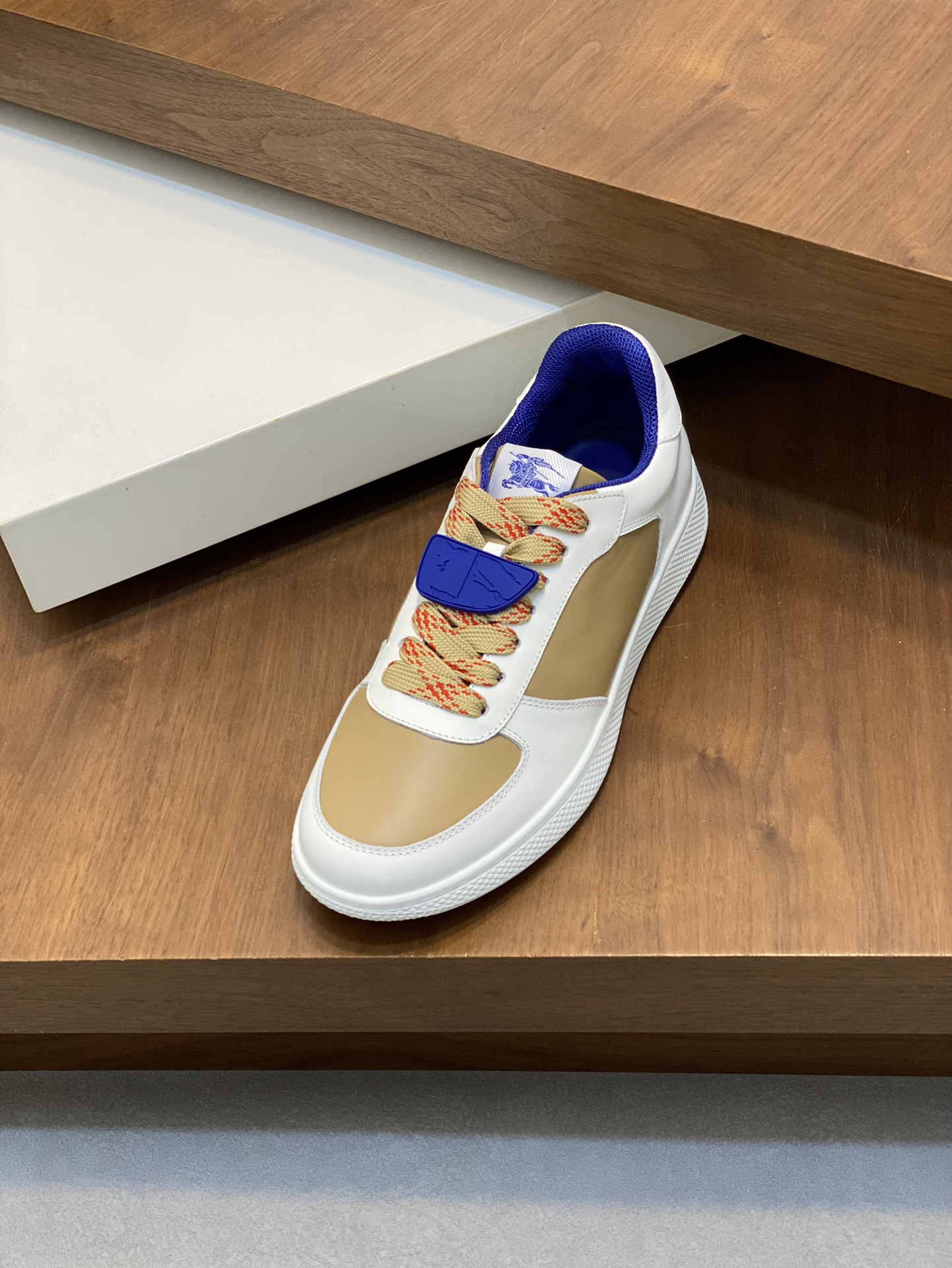 Burberry Leather Low-Top Sneakers Khaki