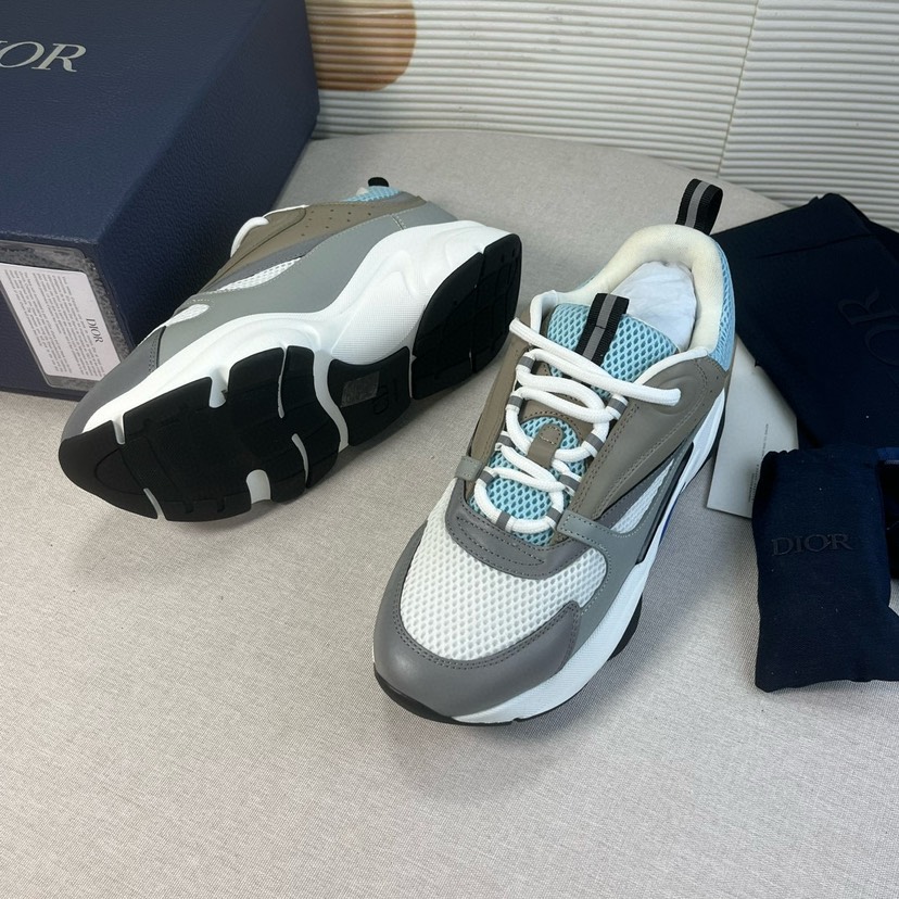 Dior B22 Retro Runner Sneakers Grey/Blue