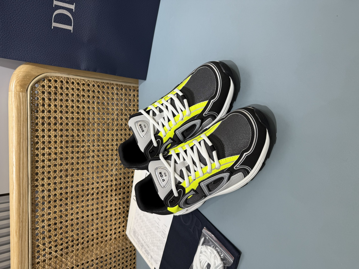 Dior B30 Countdown Sneakers Black/Neon Yellow