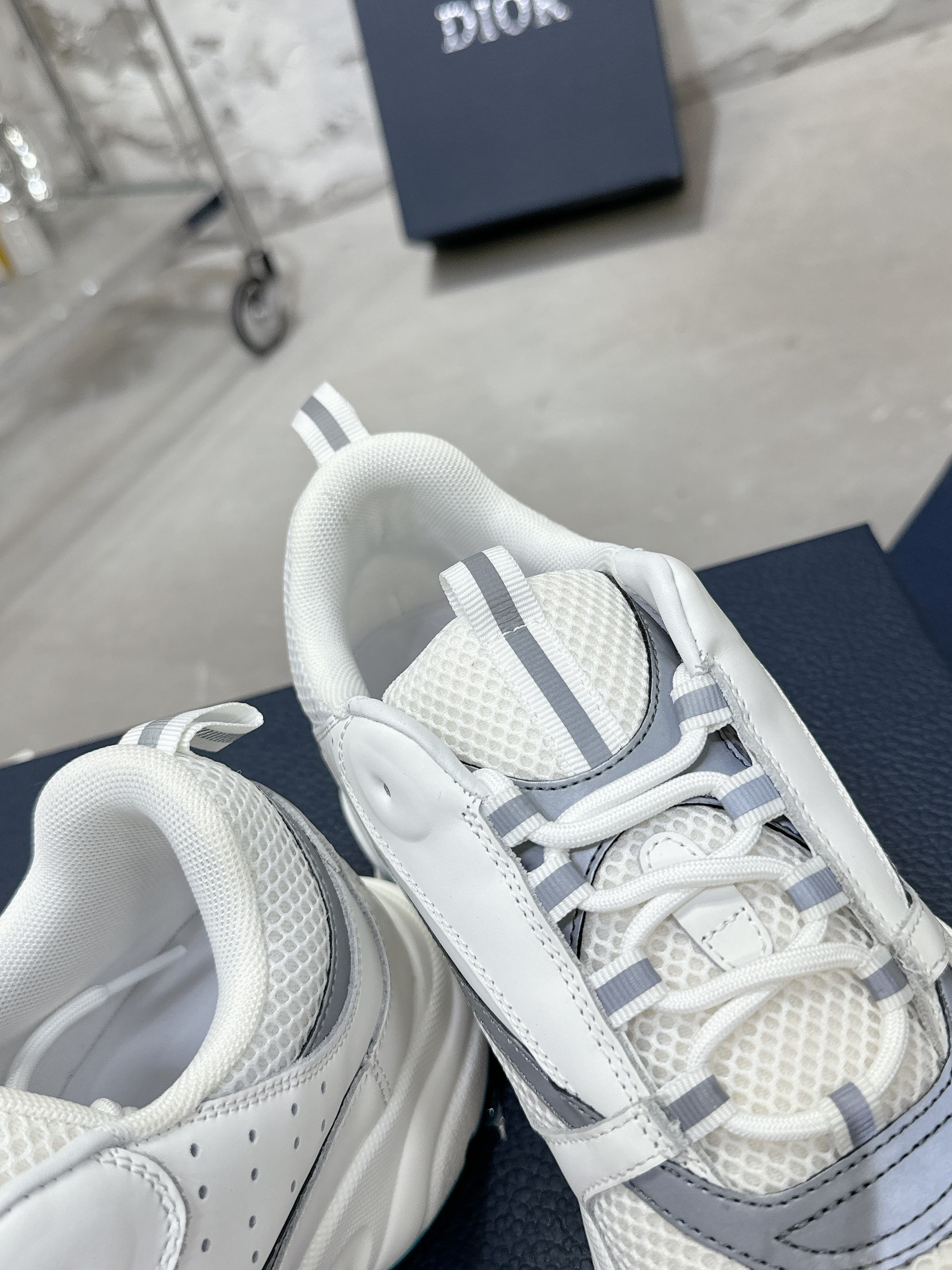 Dior B22 Mesh Sneakers White