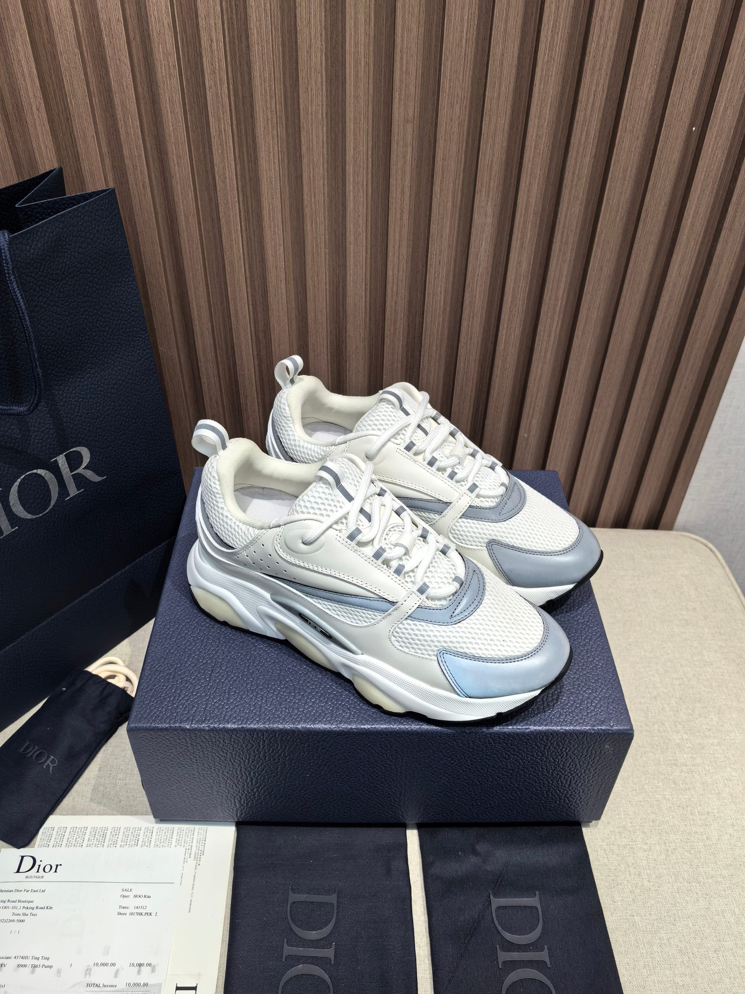 Dior B22 Low-Top Sneakers White/Grey