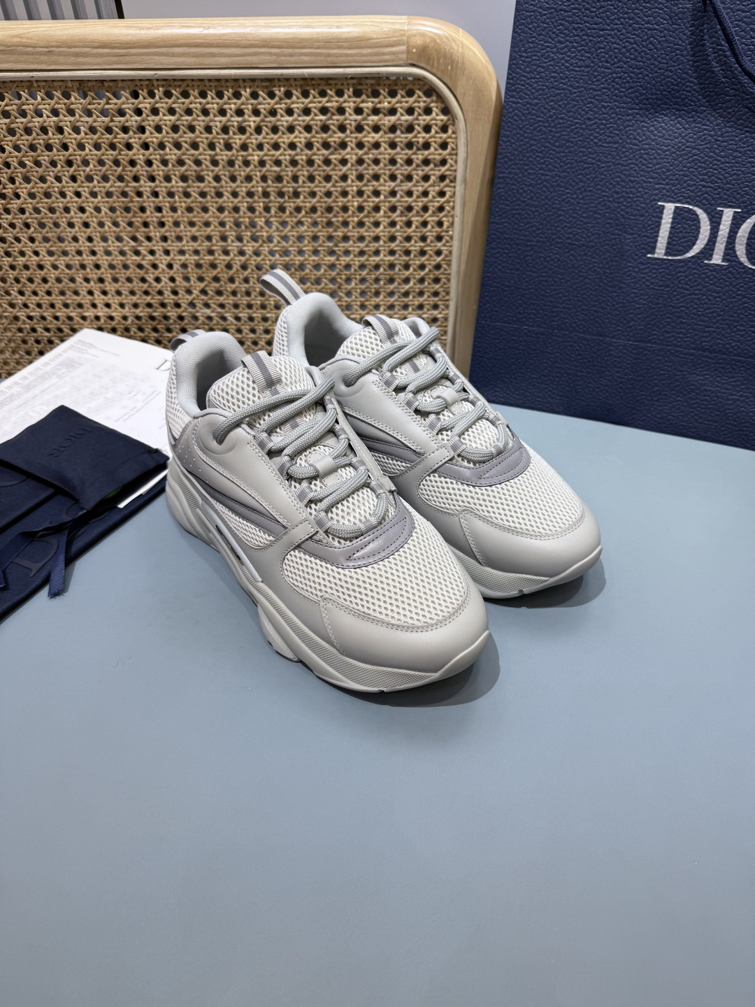 Dior B22 Chunky Runner Sneakers Gray