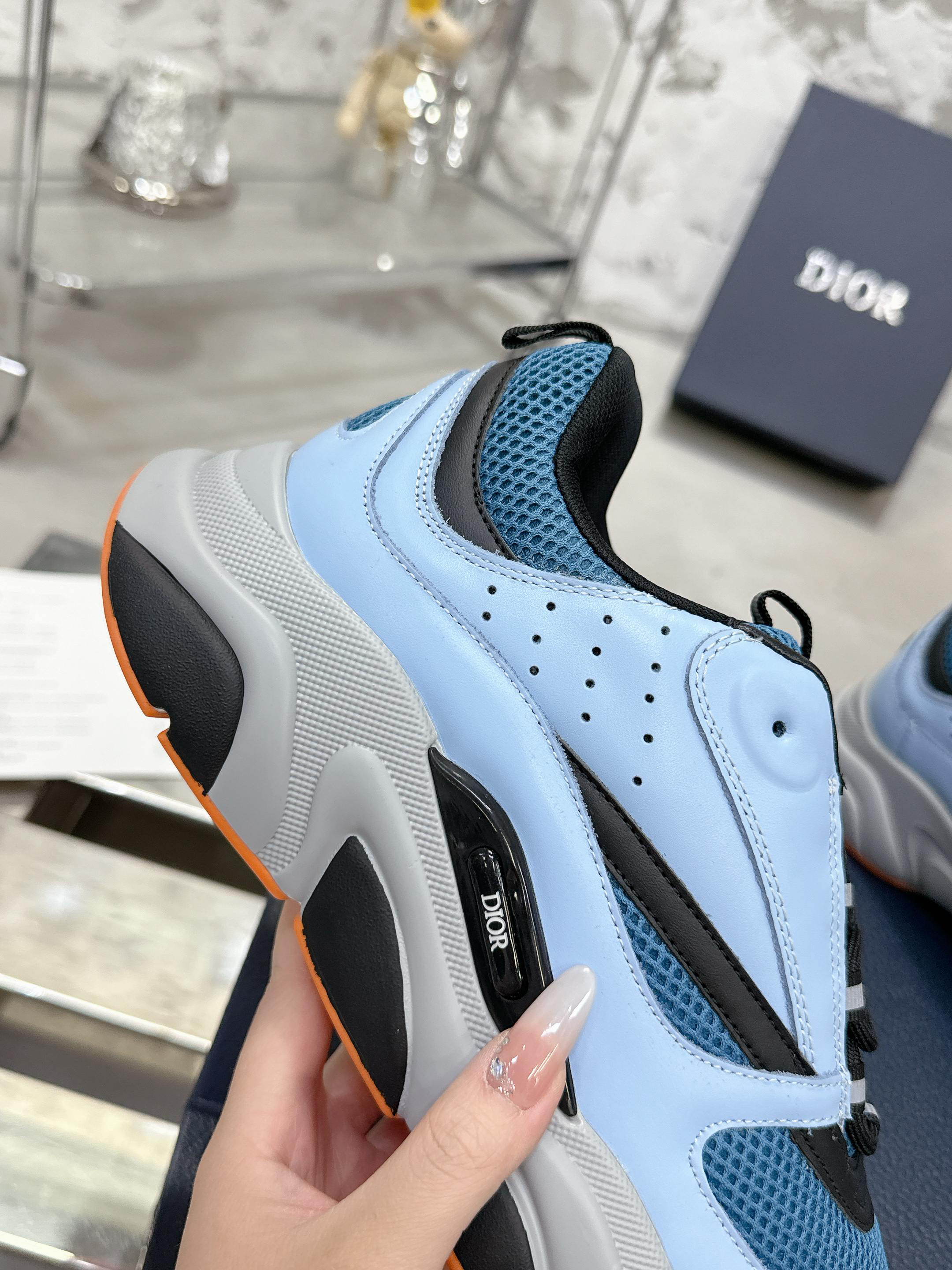 Dior B22 Mesh Sneakers Sky Blue