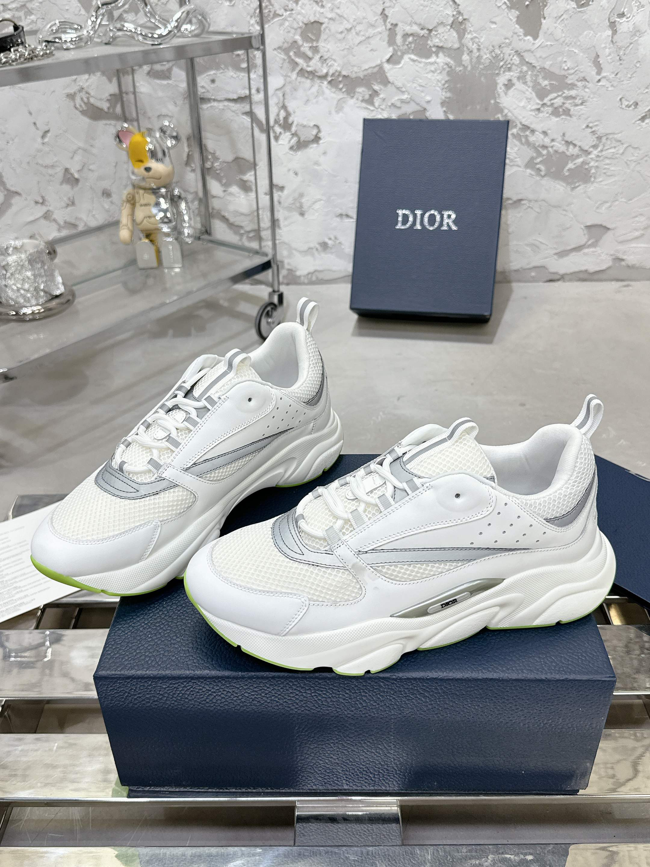 Dior B22 Mesh Lifestyle Sneakers White/Grey