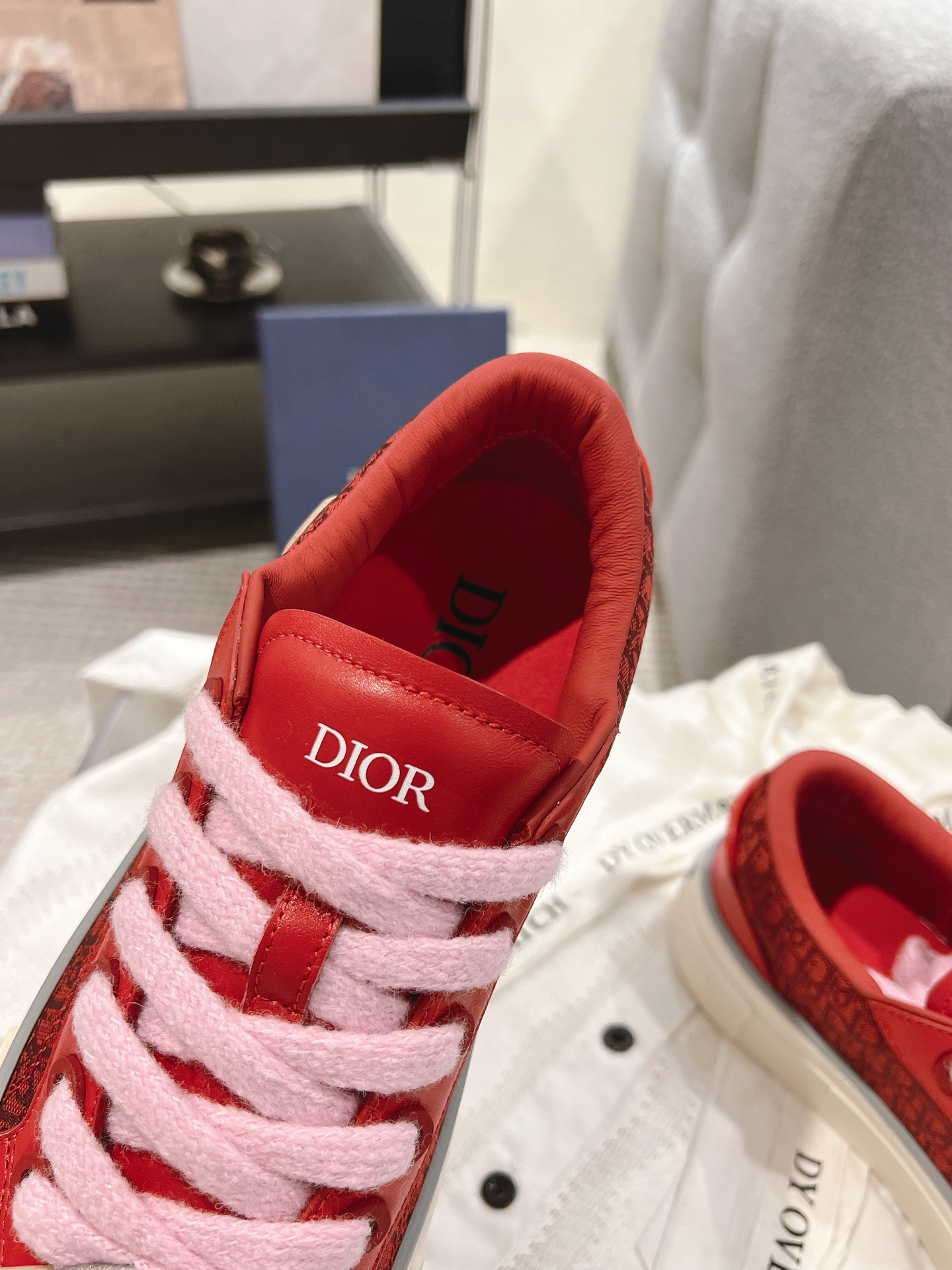 Dior B33 CD Diamond Skate Sneakers Red