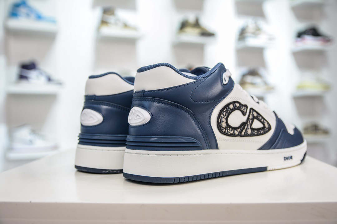 Dior B57 Mid-Top Sneakers Navy/White