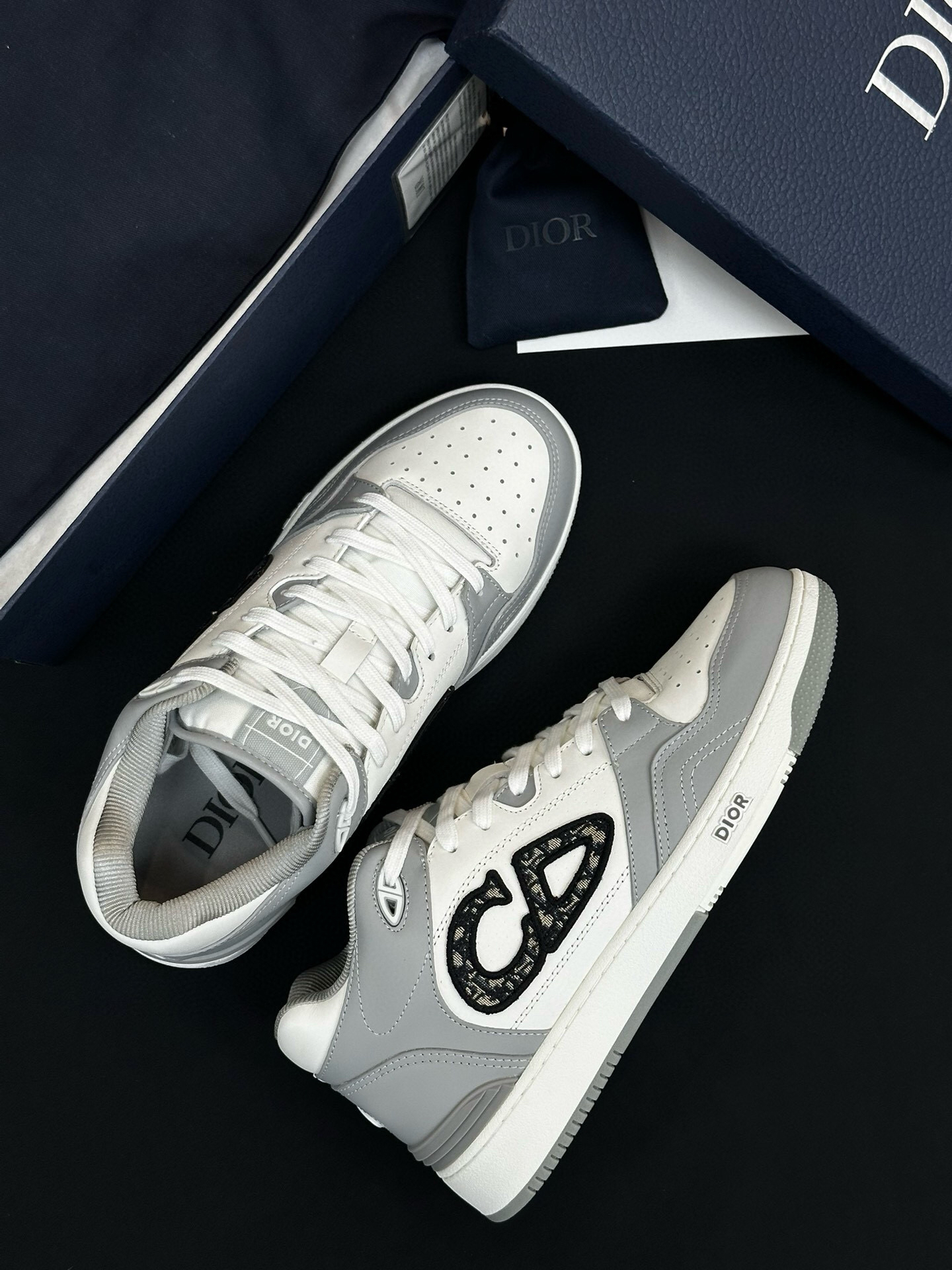 Dior B57 Low-Top Sneakers Grey/White