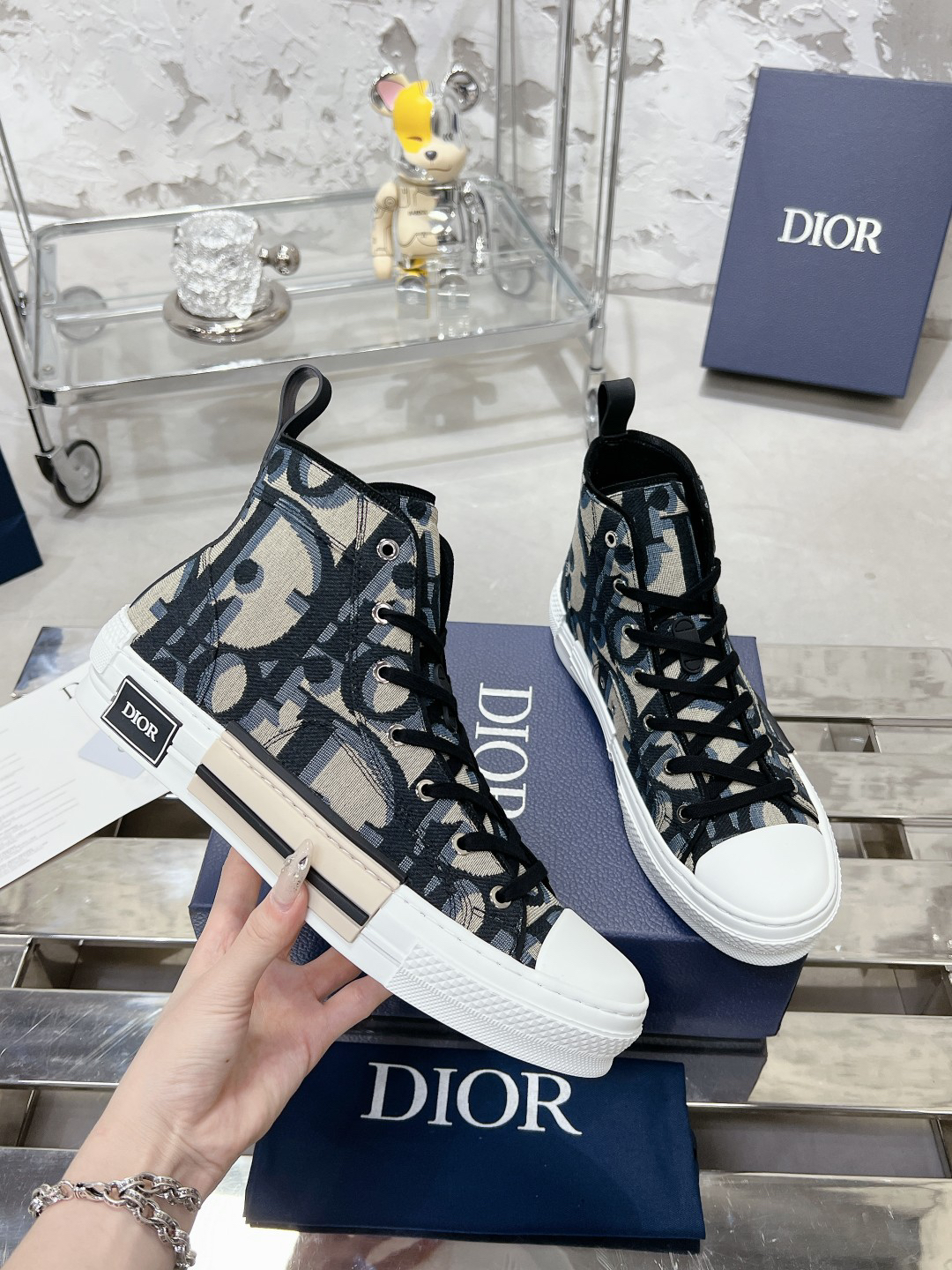 Dior B23 Oblique High-Top Sneakers Multicolor