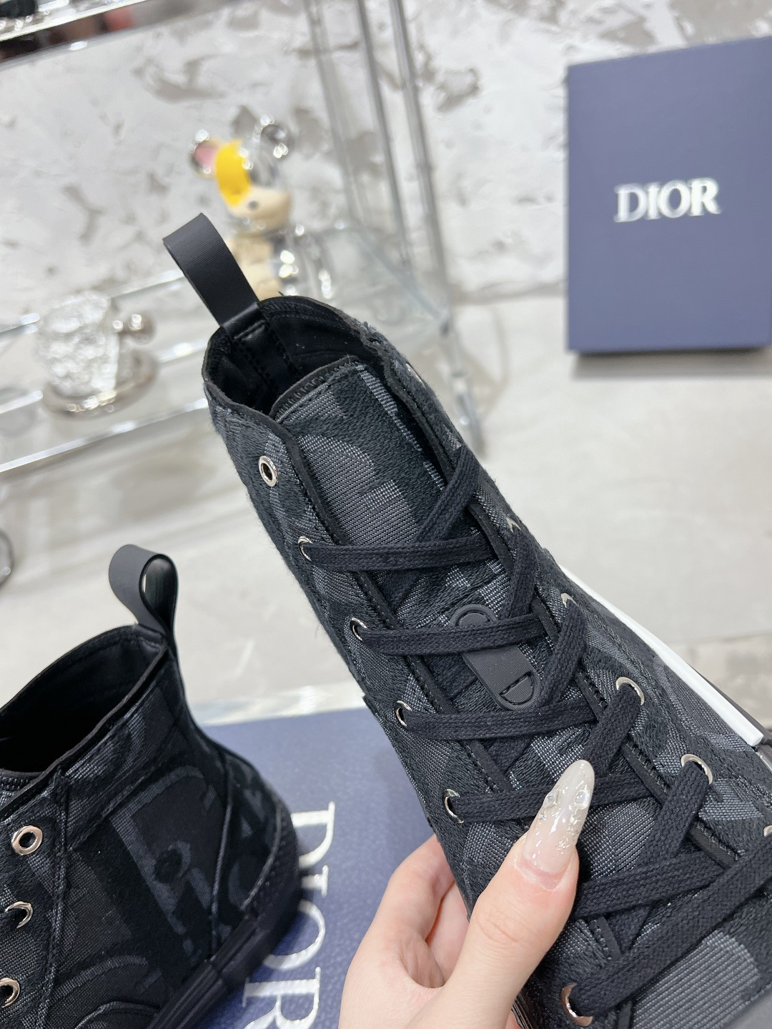 Dior B23 Oblique High-Top Sneakers Black