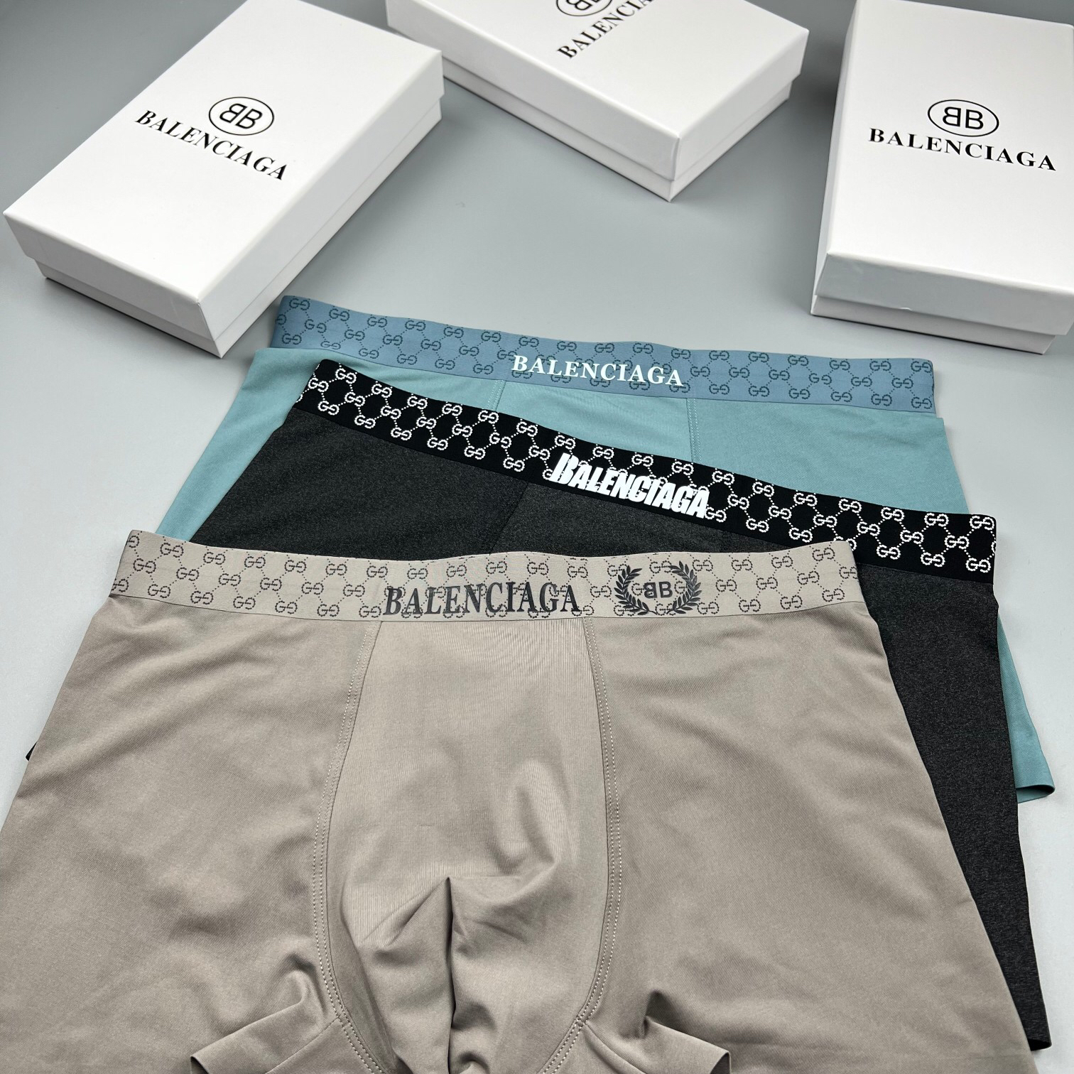 Balenciaga Ice Silk Boxer Briefs 3-Pack Multicolor