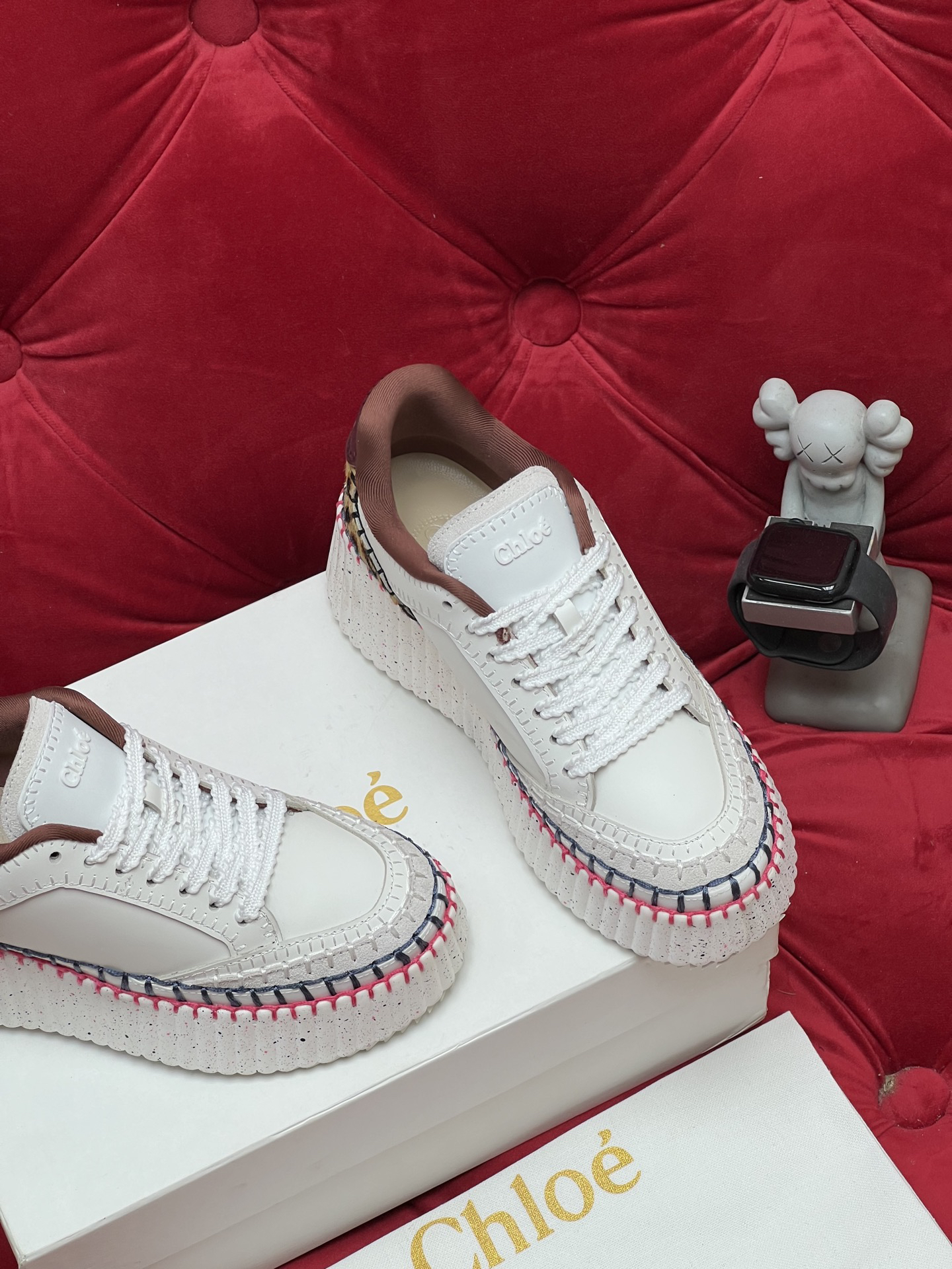 Chloe Leopard Platform Sneakers Multi