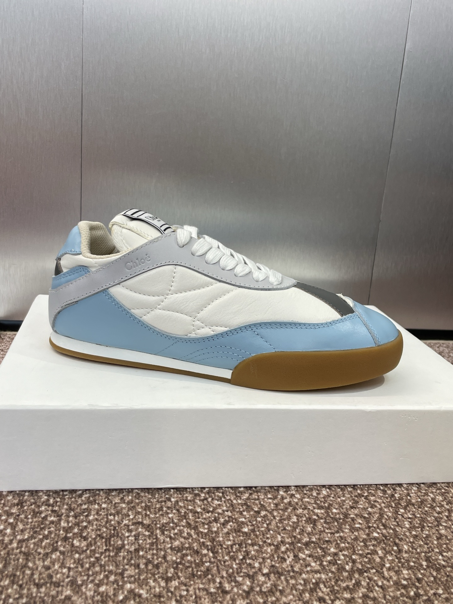 Chloe Lace-Up Runner Sneakers Blue