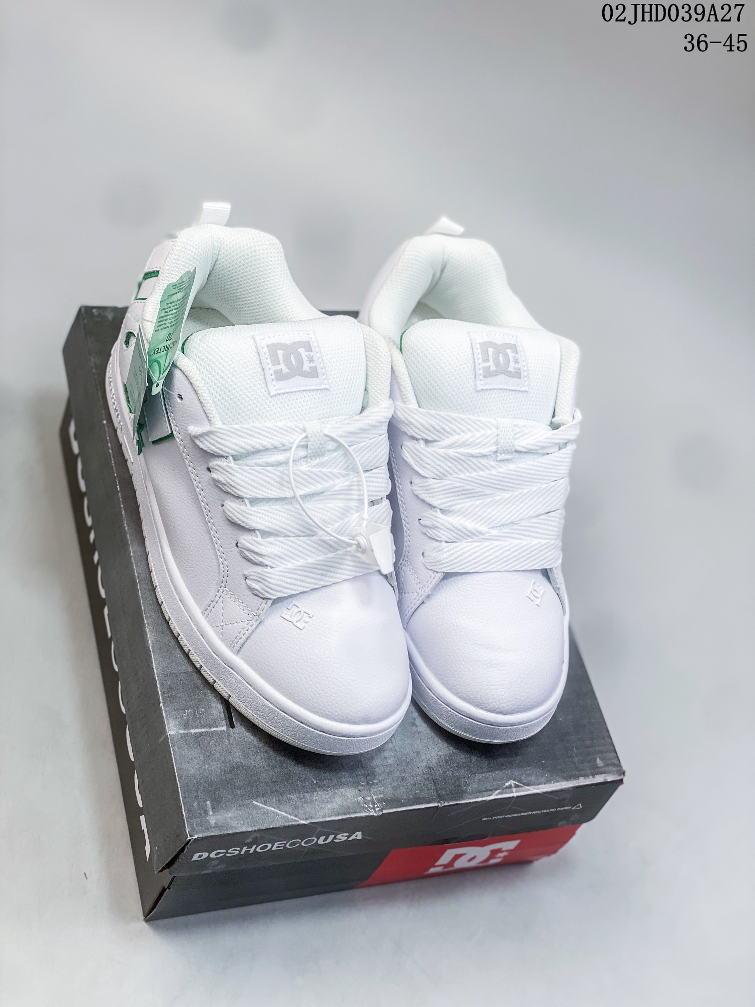 DC Shoes Low-Top Skate Sneaker White/Green