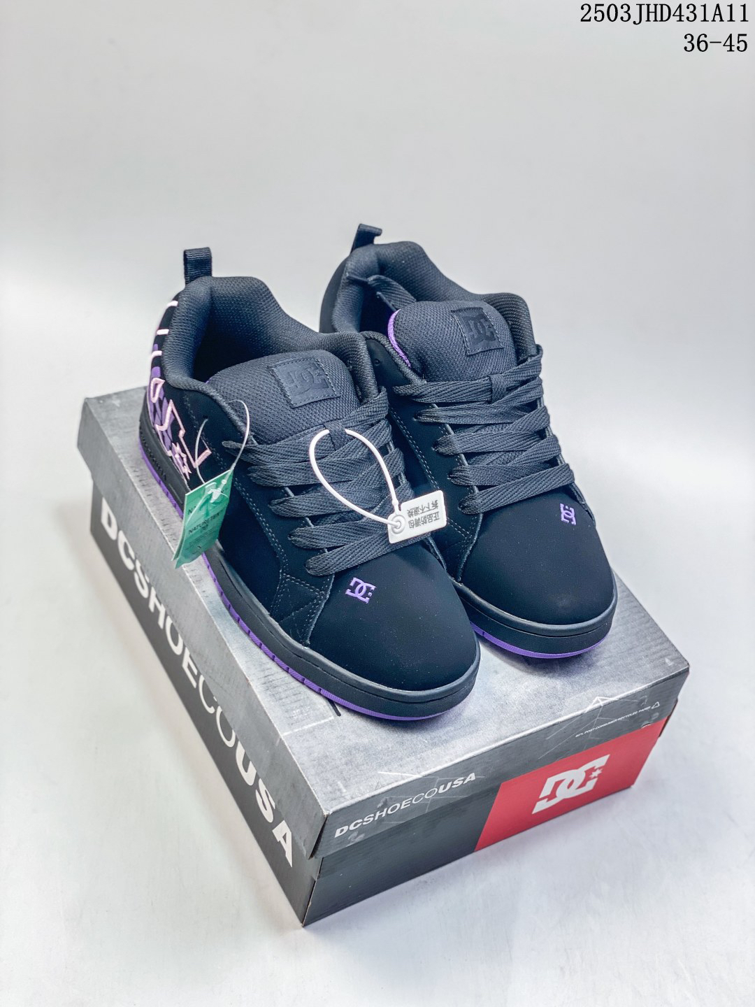 DC Shoes Low-Top Skate Sneakers Black/Purple