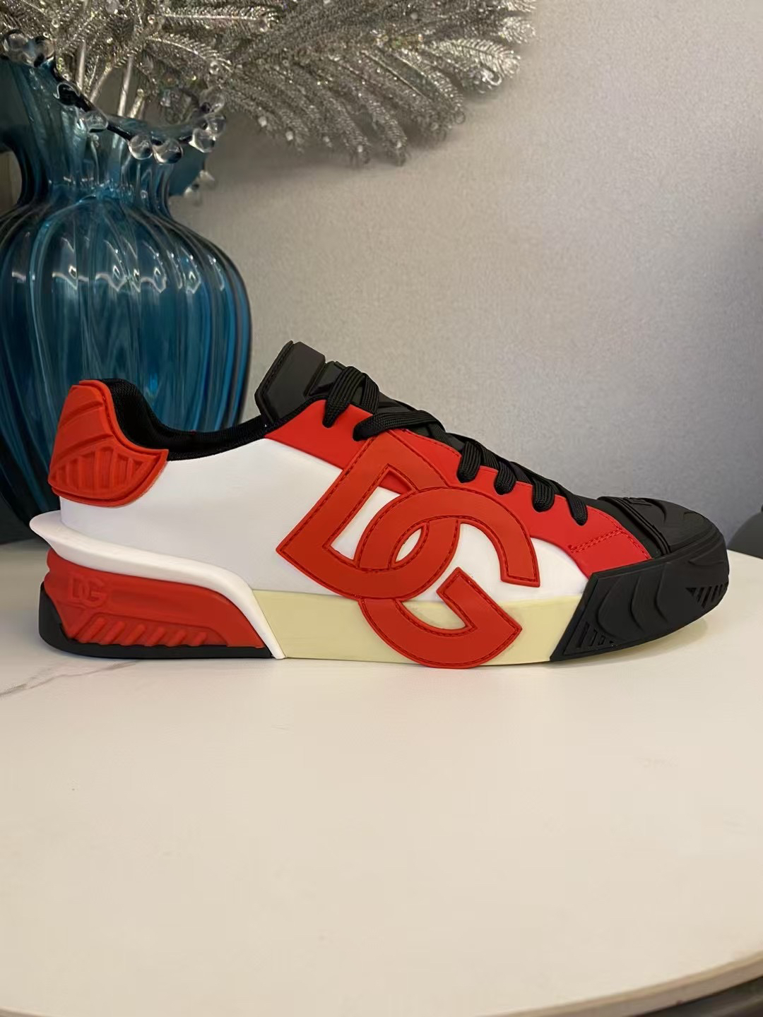 Dolce & Gabbana Leather Sport Sneakers Red