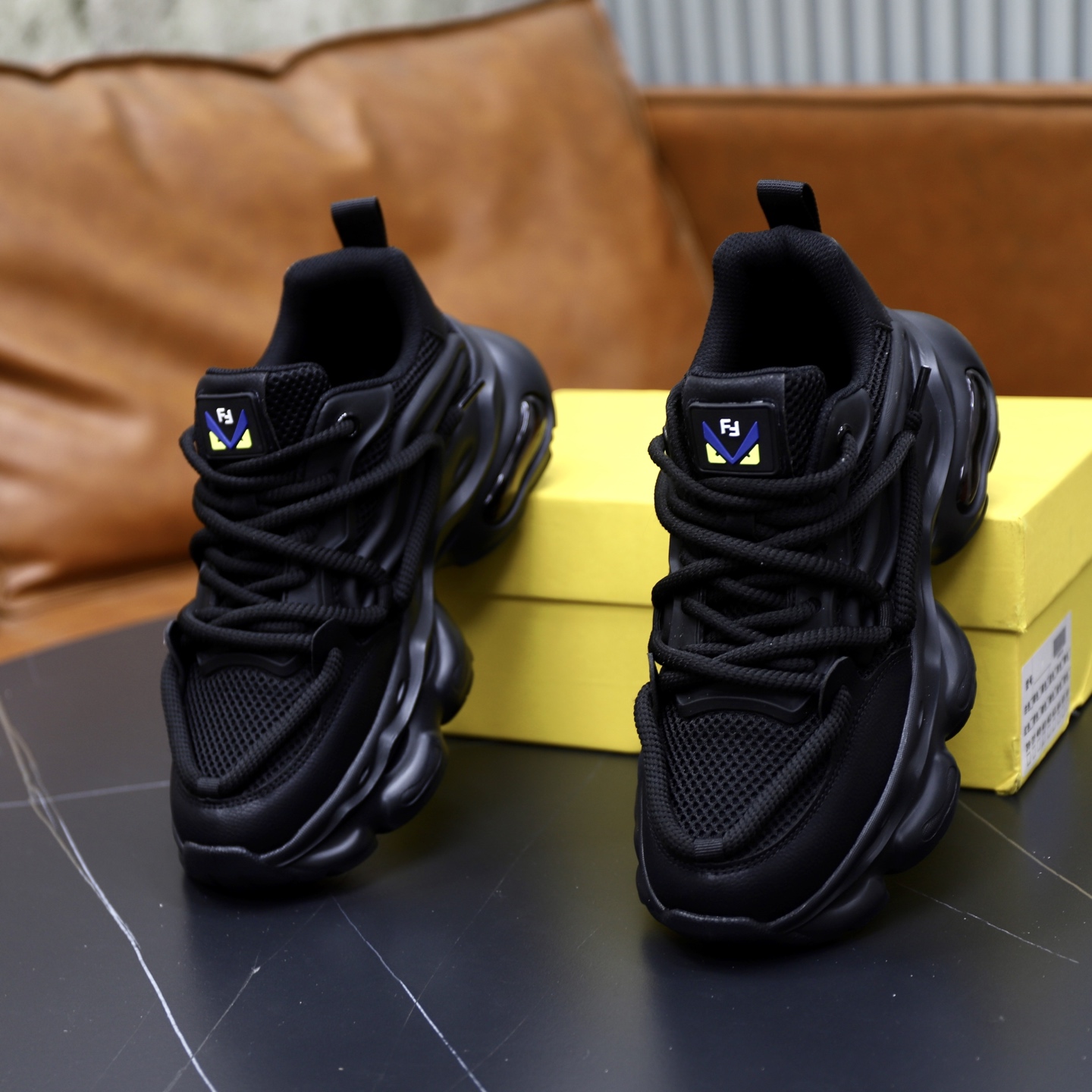 Fendi Breathable Chunky Sneakers Black