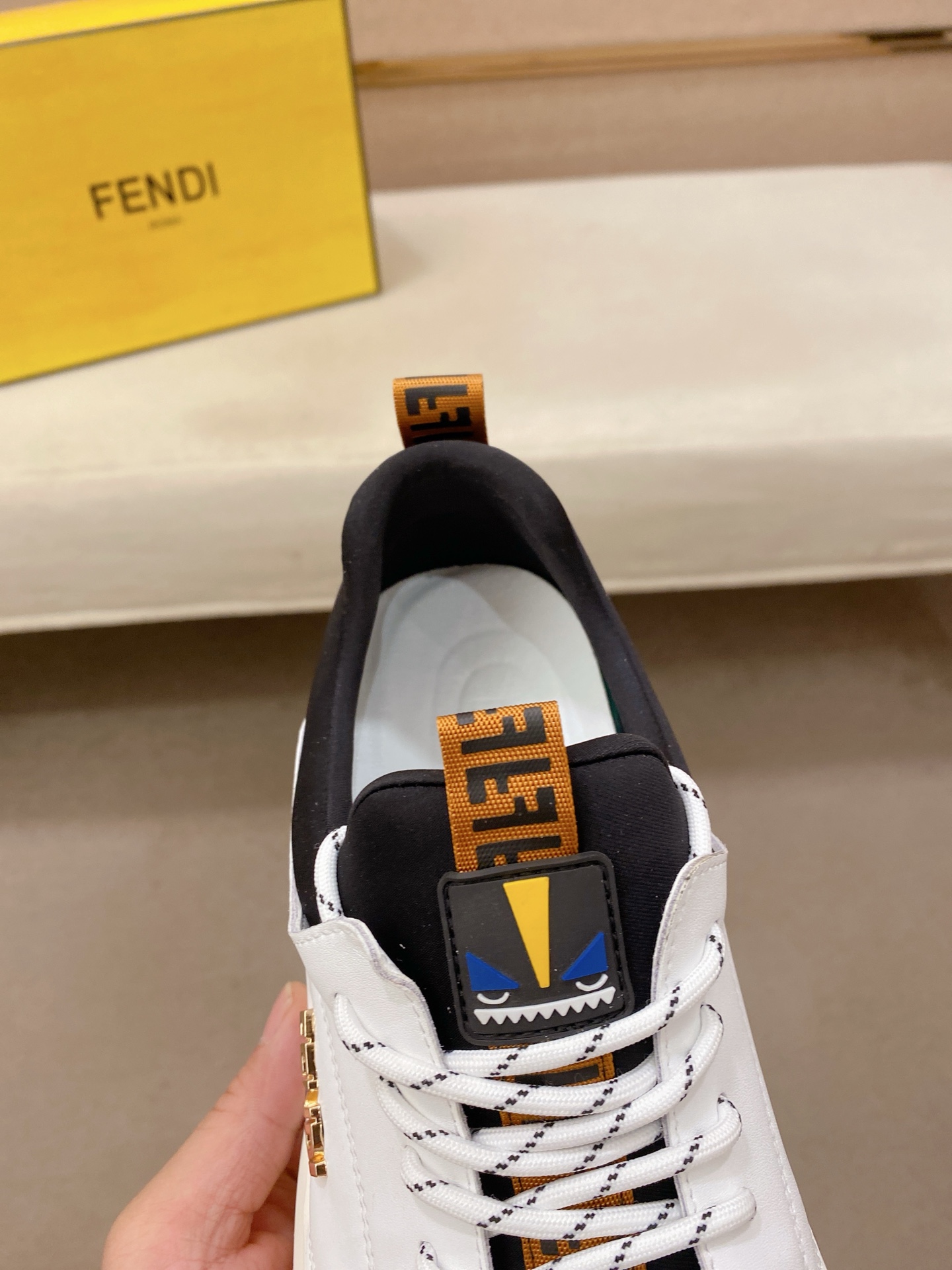 Fendi Leather Low-Top Sneakers Multi-color