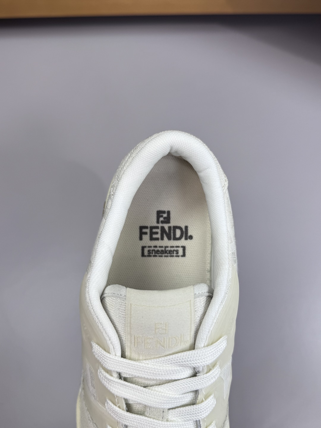 Fendi FF Canvas Suede Low-Top Sneakers White
